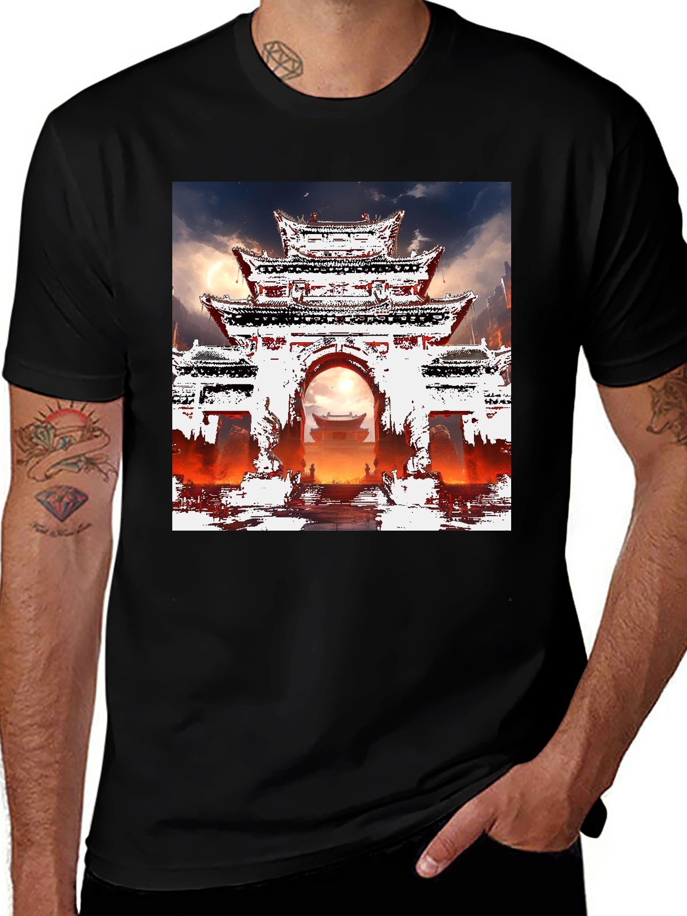 Variant 27 of Oriental Gate T-Shirt - Graphic Tee - Mens