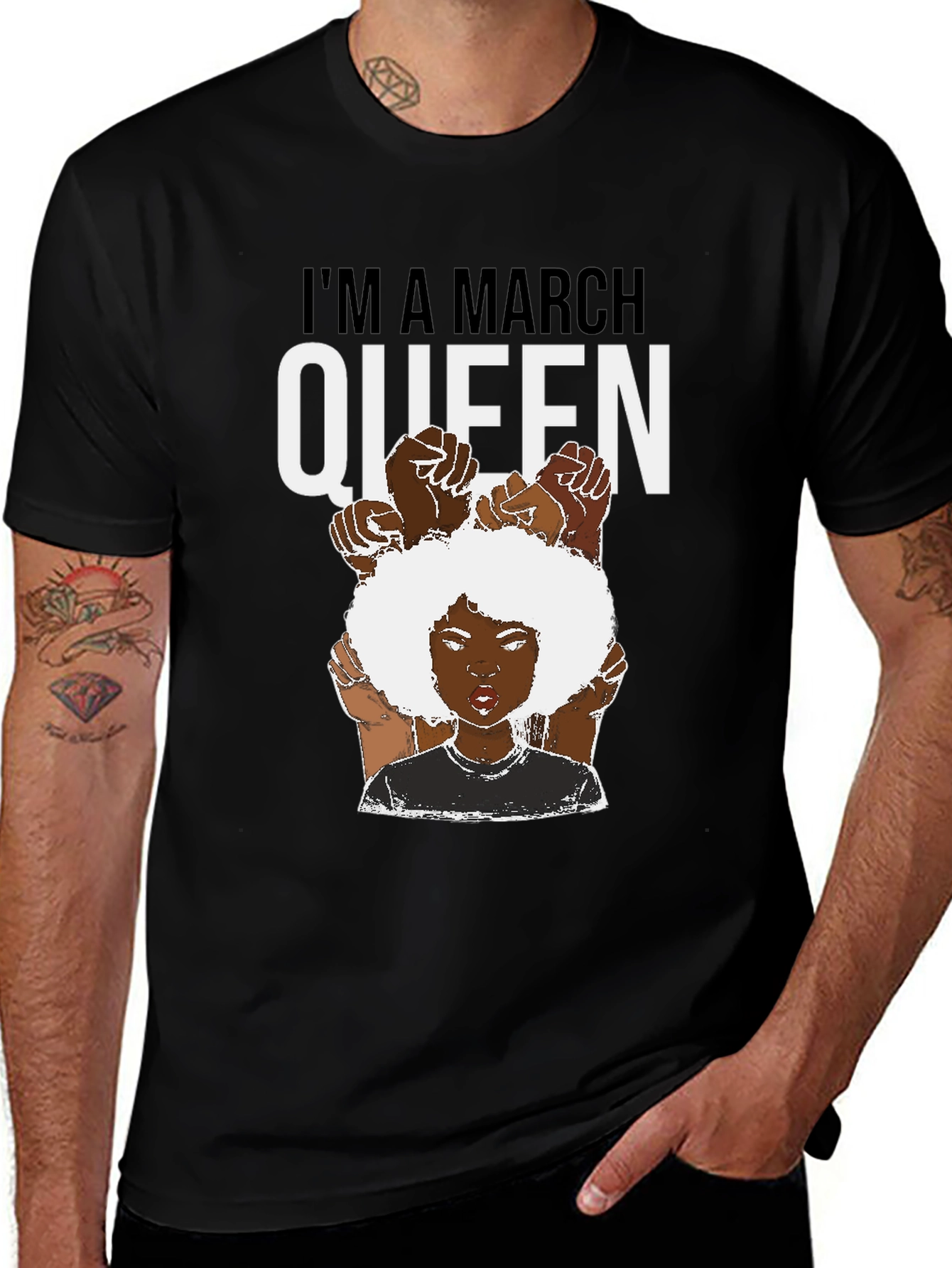 Variant 10 of I'm a March Queen Black T-Shirt