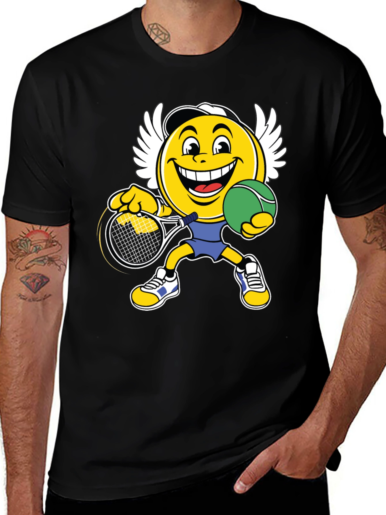 Variant 9 of Tennis Emoji Graphic Tee - Funny Sport Shirt