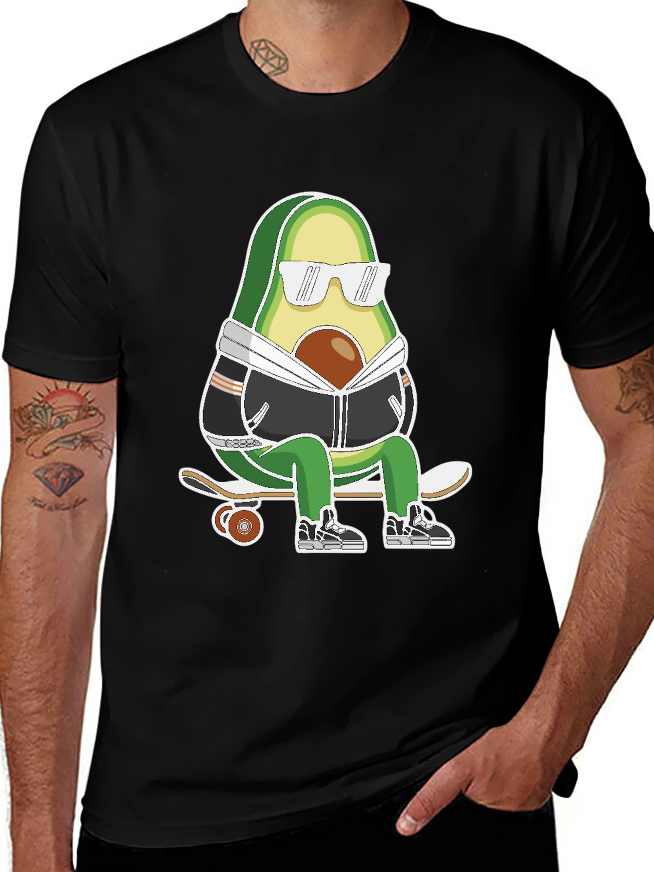 Variant 14 of Cool Avocado Skateboard T-Shirt