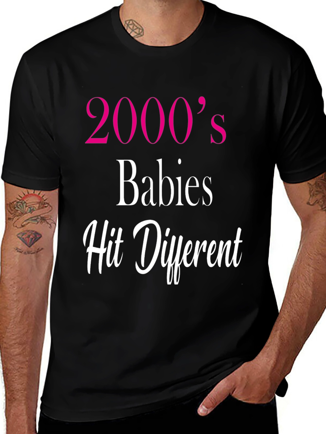 Variant 10 of 2000's Babies Hit Different Black Graphic Tee