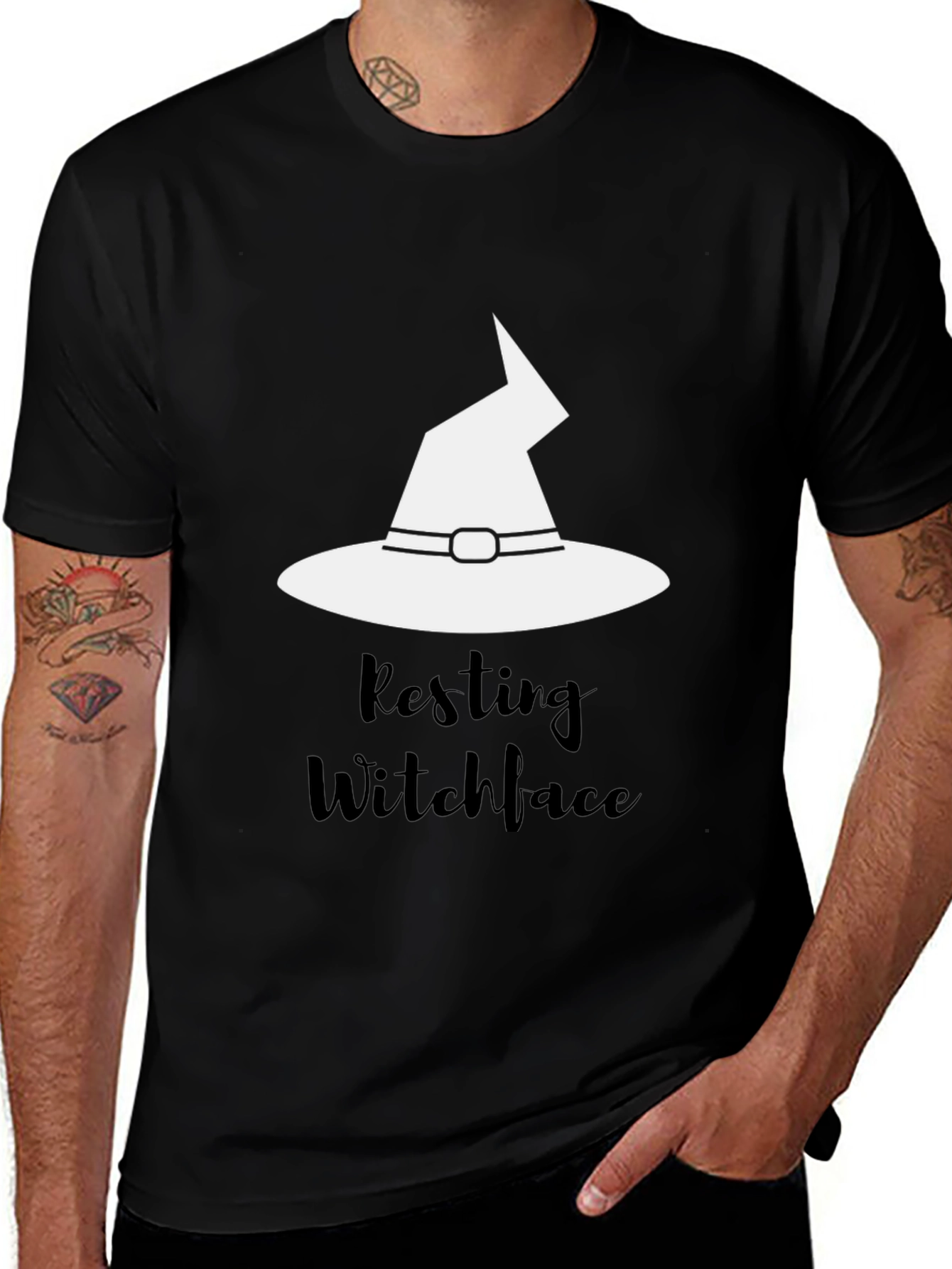 Resting Witchface T-Shirt - Halloween Apparel