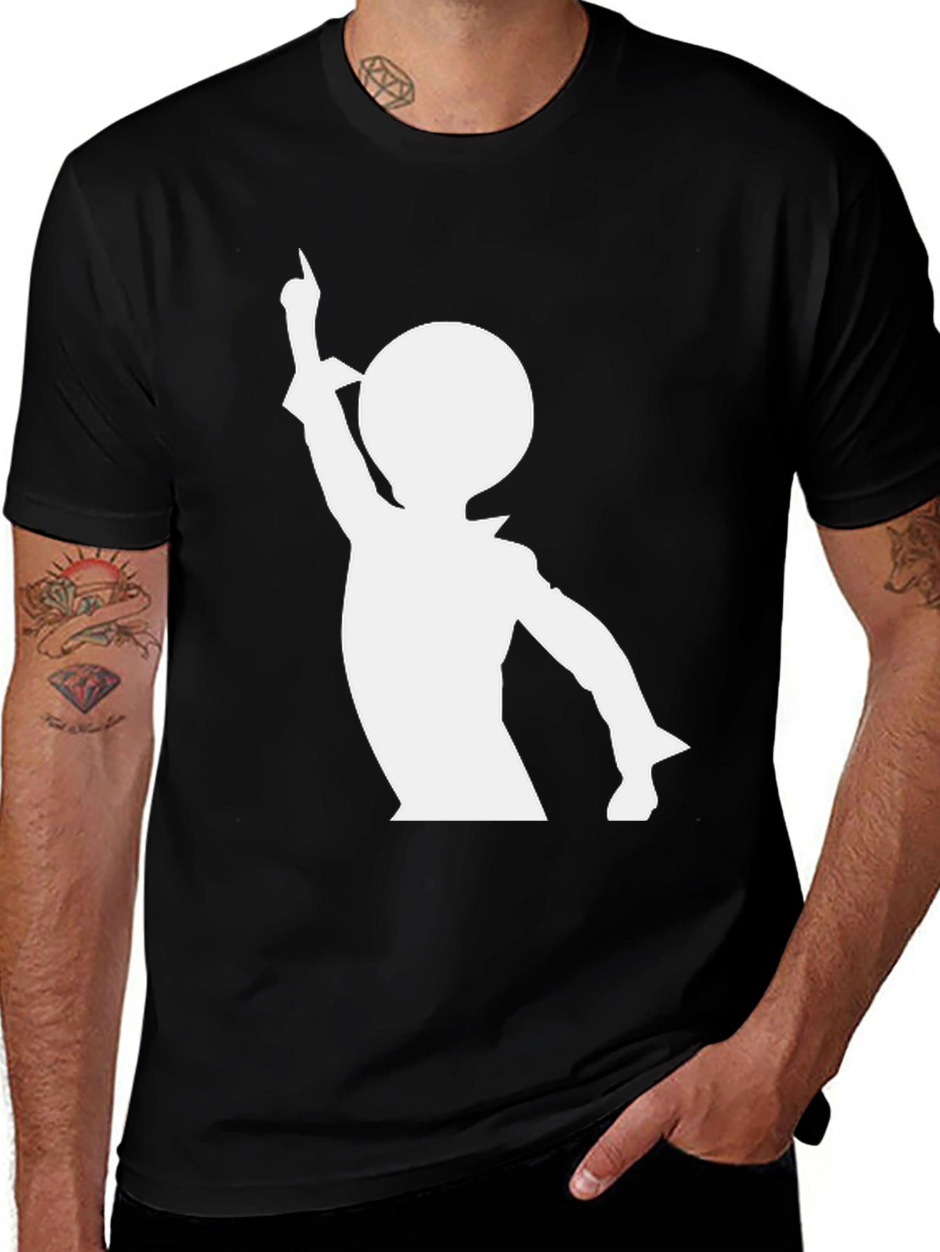 Variant 13 of Retro Silhouette Graphic Tee - Black