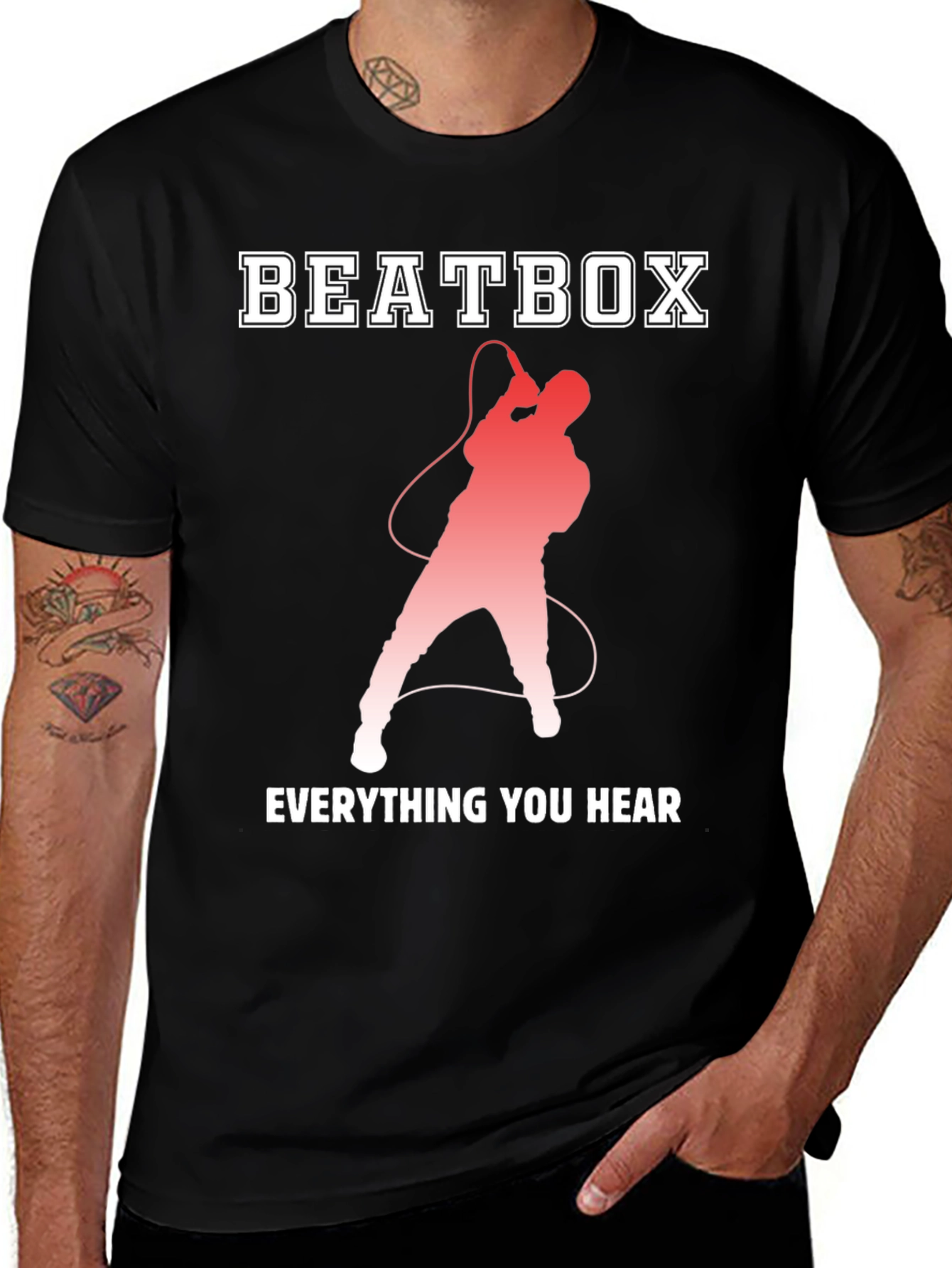 Variant 6 of Beatbox Everything You Hear Black Graphic T-Shirt