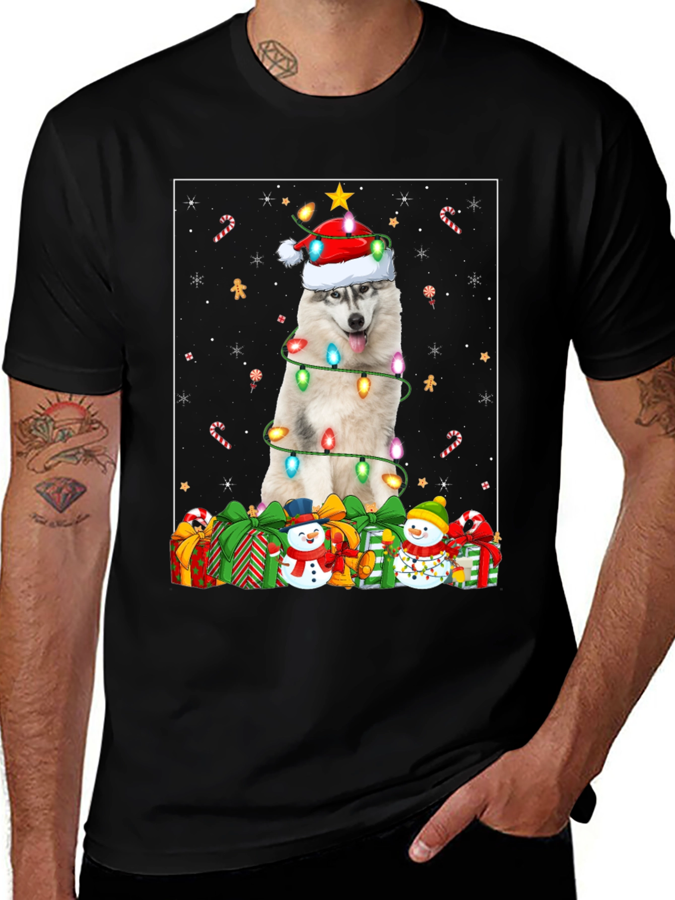 Variant 9 of Festive Dog Christmas T-Shirt