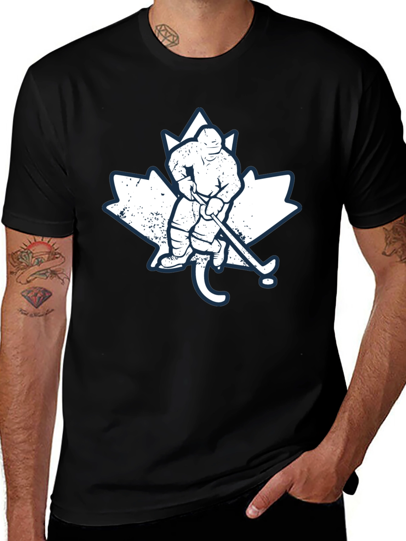 Variant 29 of Hockey Player Maple Leaf T-Shirt