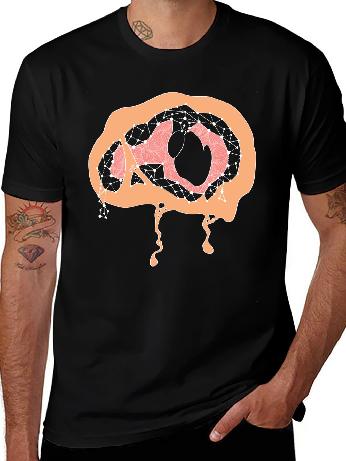 Black Abstract Brain Graphic Tee - Black main image