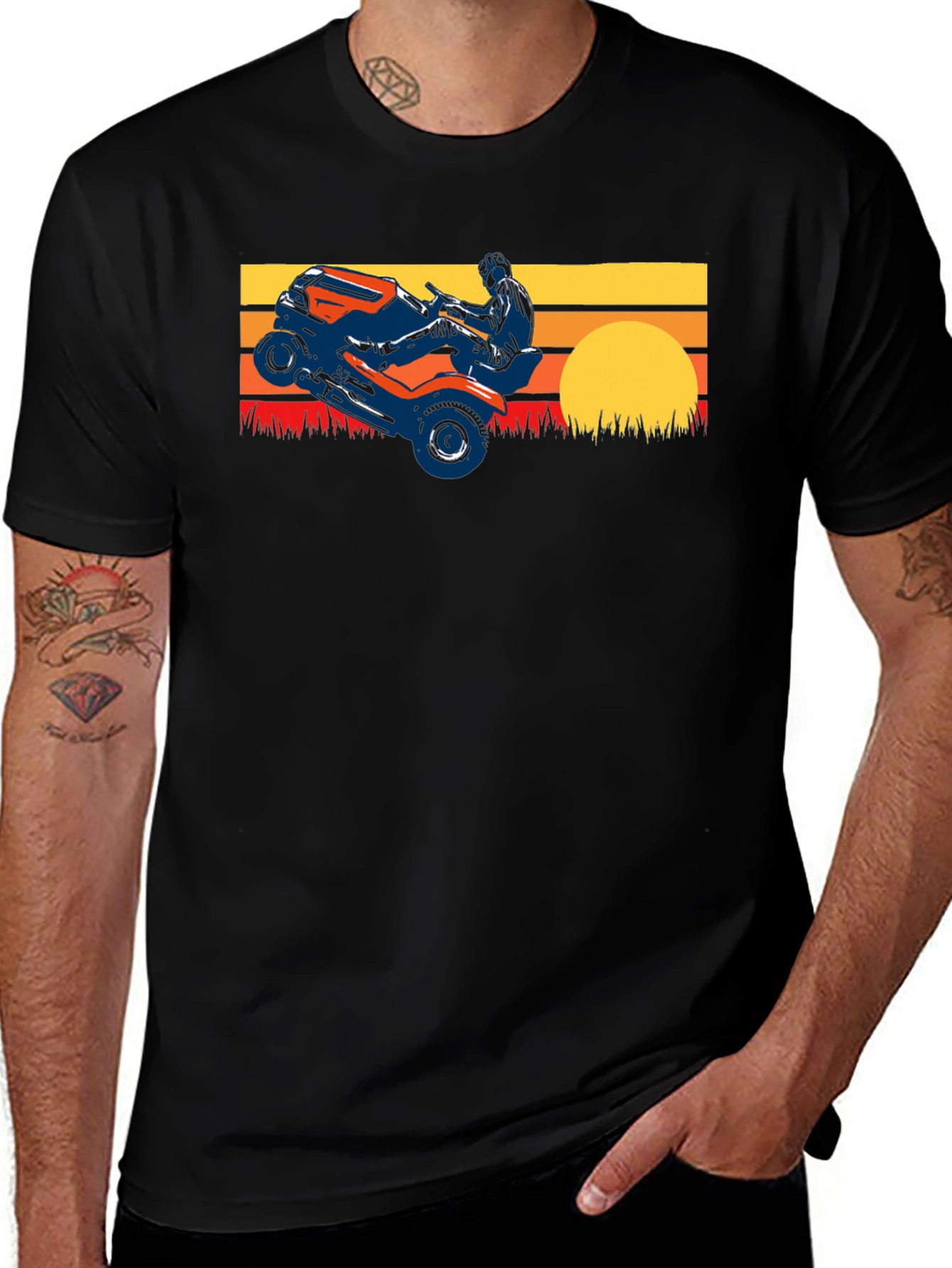 Lawn Mower Wheelie T-Shirt - Cool Graphic Tee