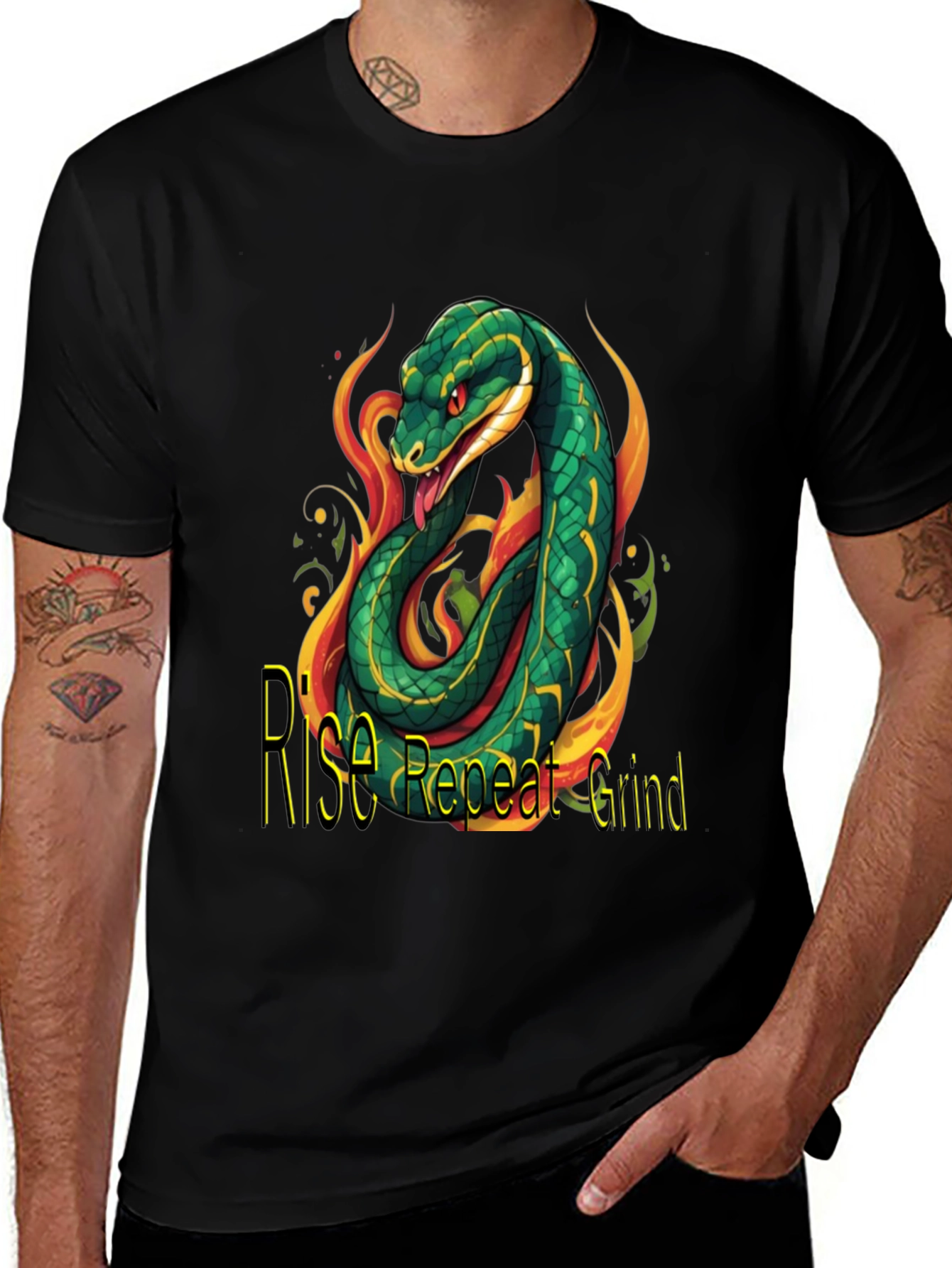 Variant 2 of Rise Repeat Grind Snake Graphic T-Shirt