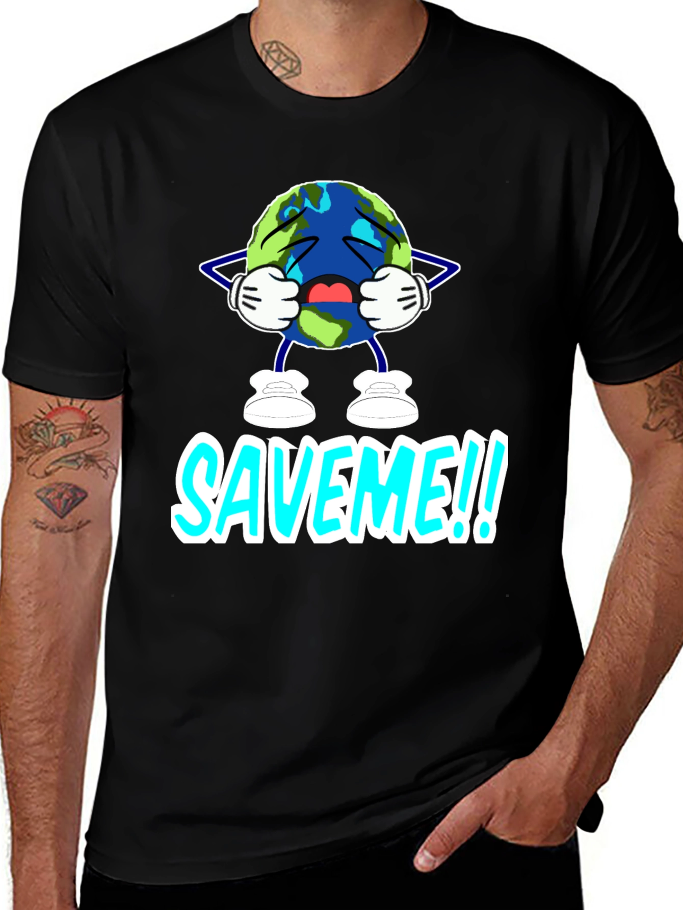 Variant 3 of Save Me Graphic T-Shirt - Black