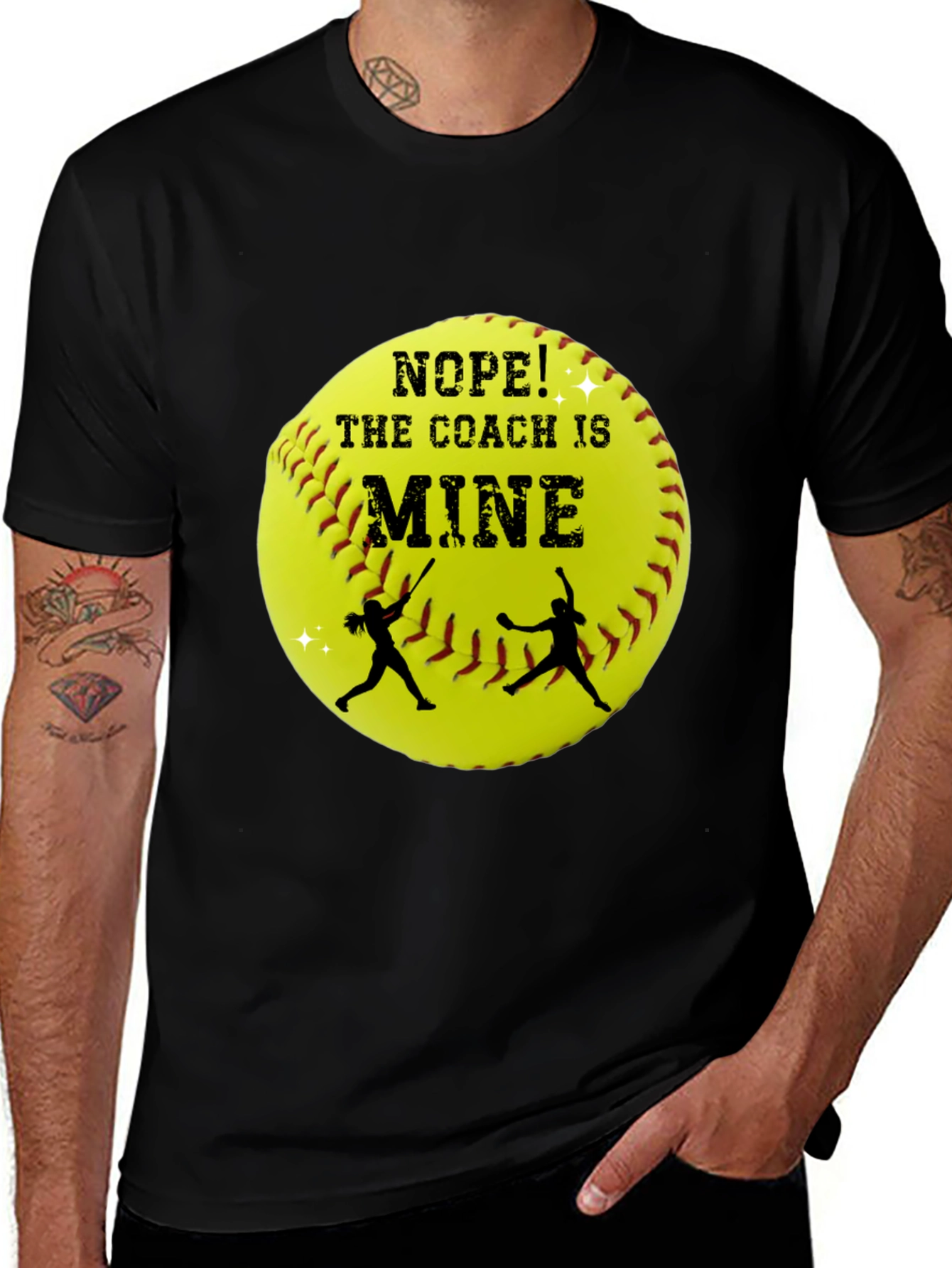 Variant 2 of Nope! The Coach is MINE Softball T-Shirt