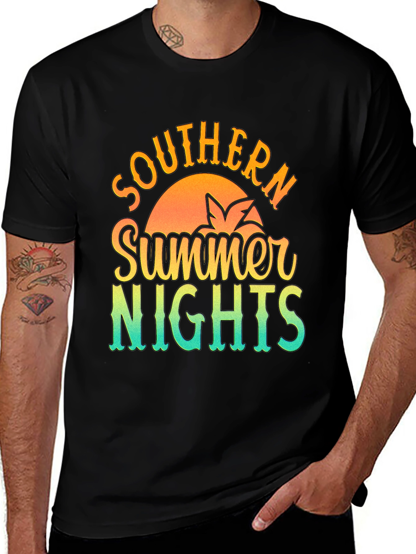 Variant 14 of Southern Summer Nights Graphic Tee - Black