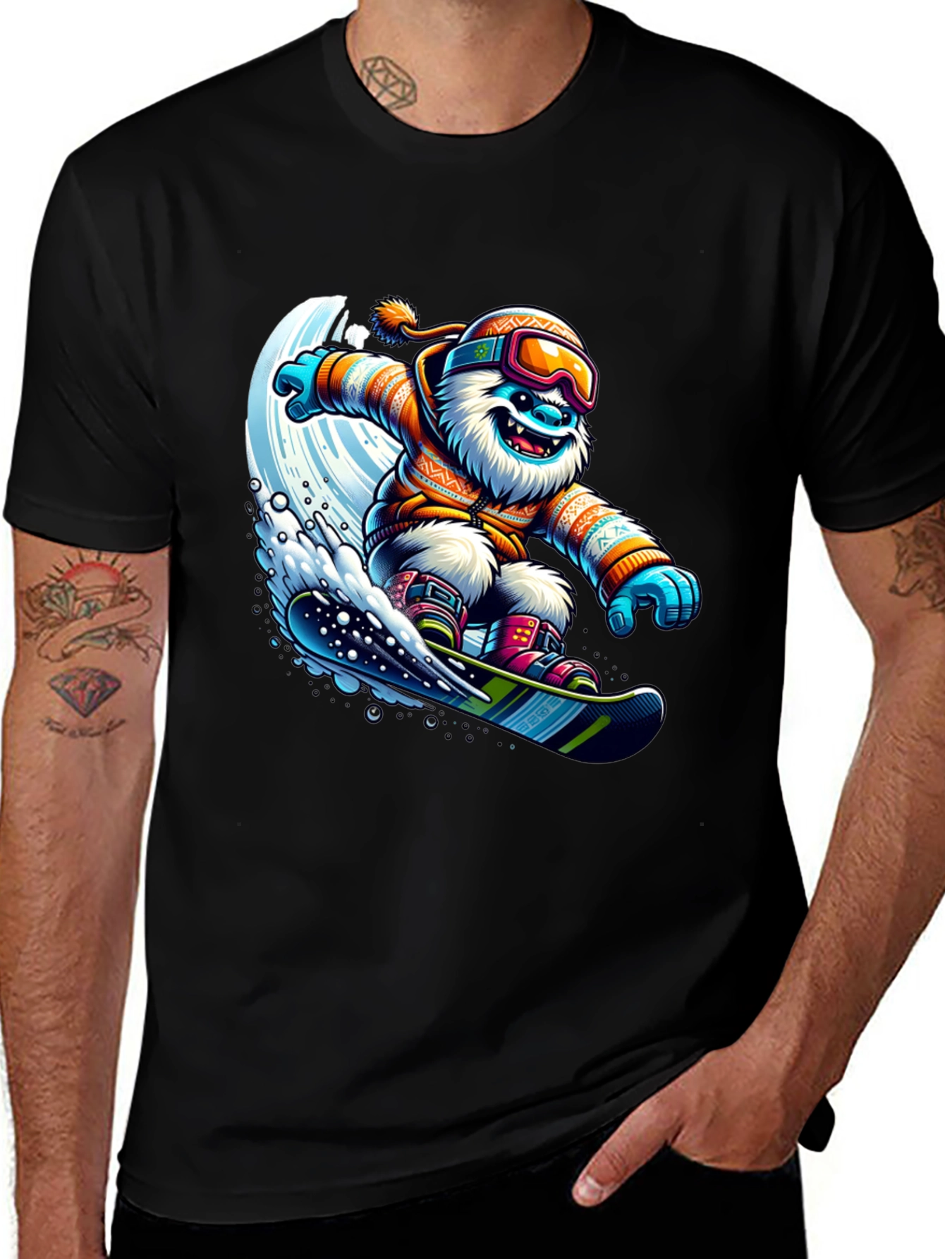Snowboard Yeti Black T-Shirt