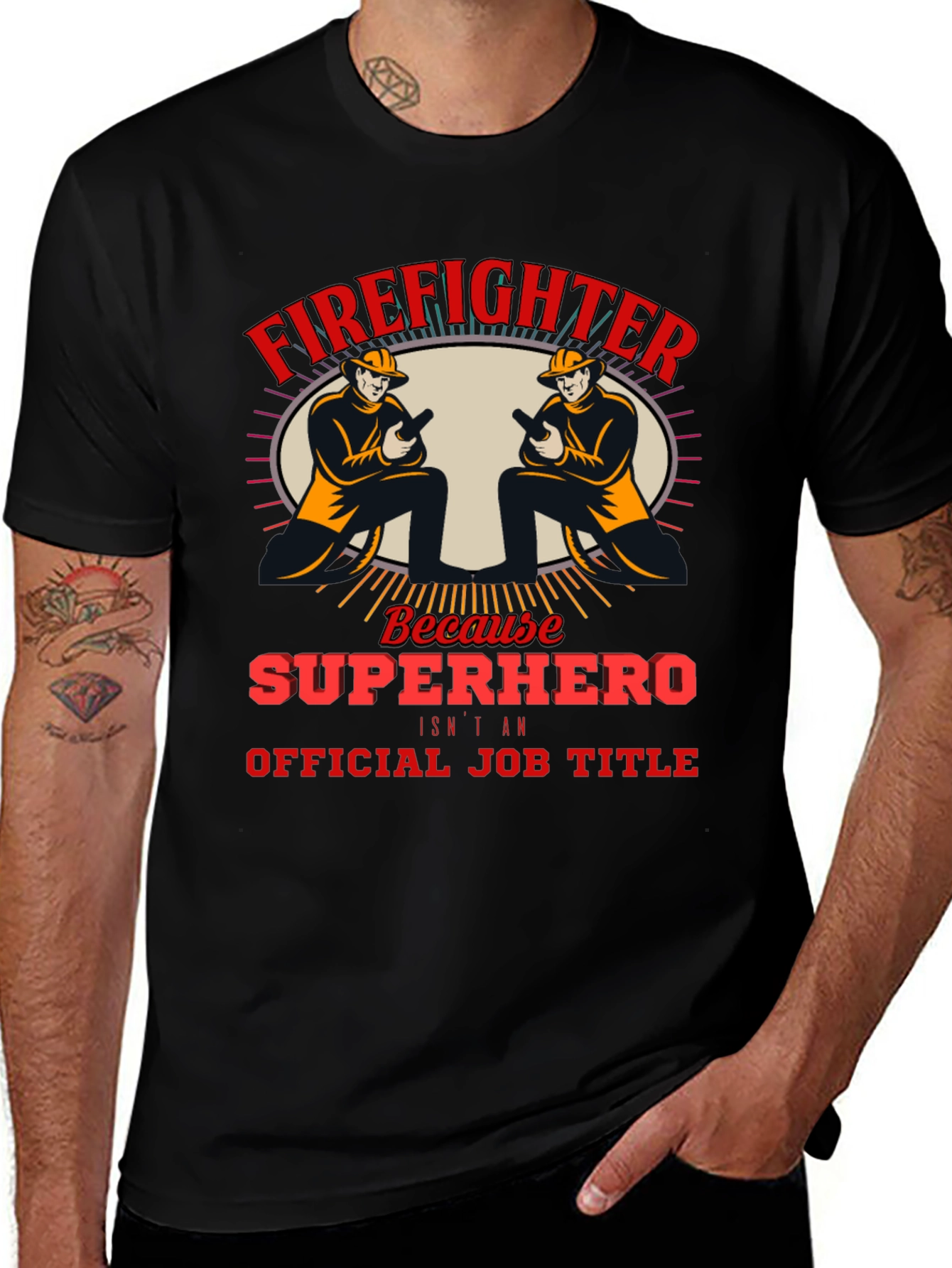 Variant 22 of Firefighter Superhero T-Shirt - Heroic Job Pride