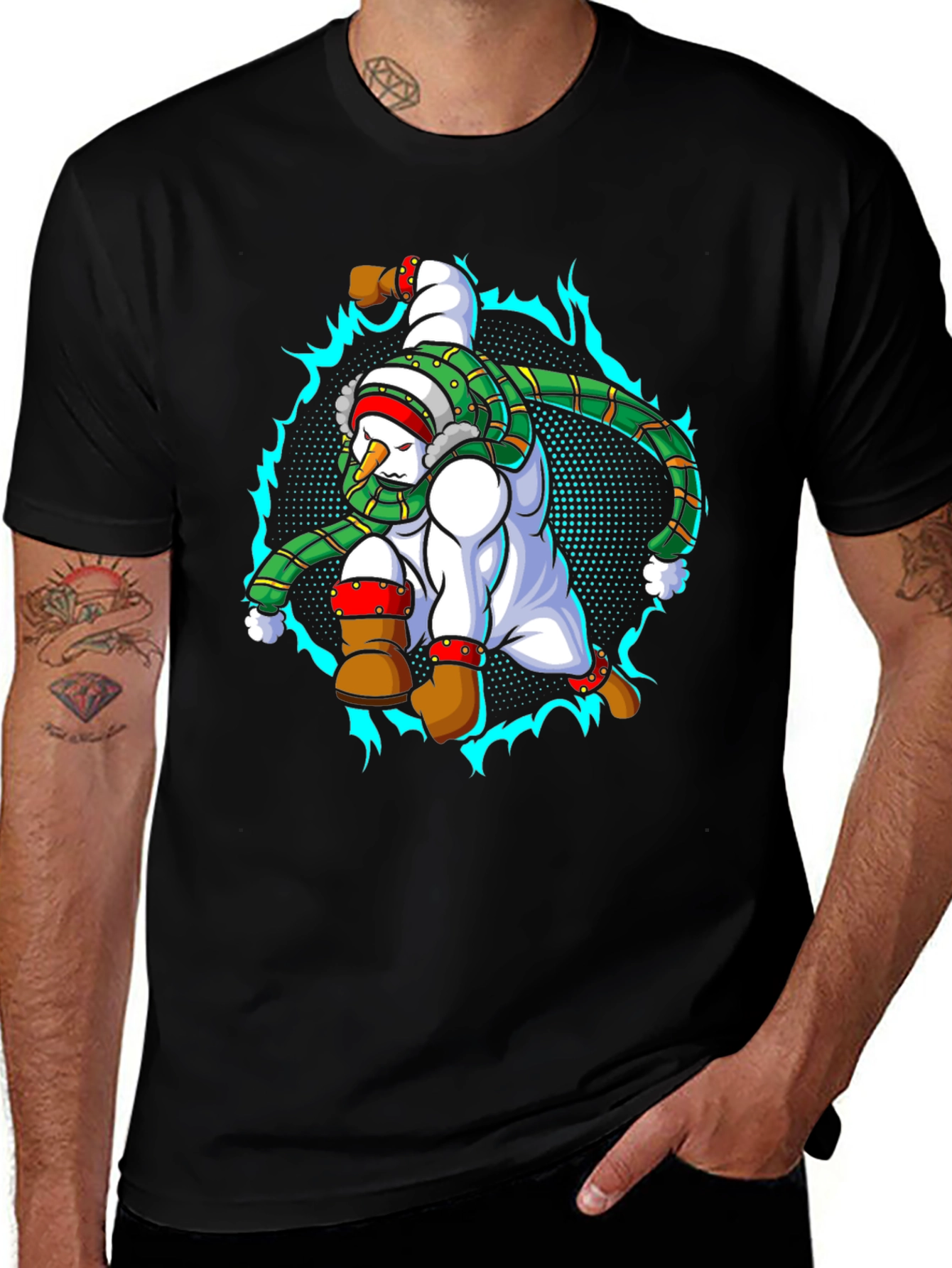 Variant 27 of Cool Snowman Martial Arts Graphic Tee