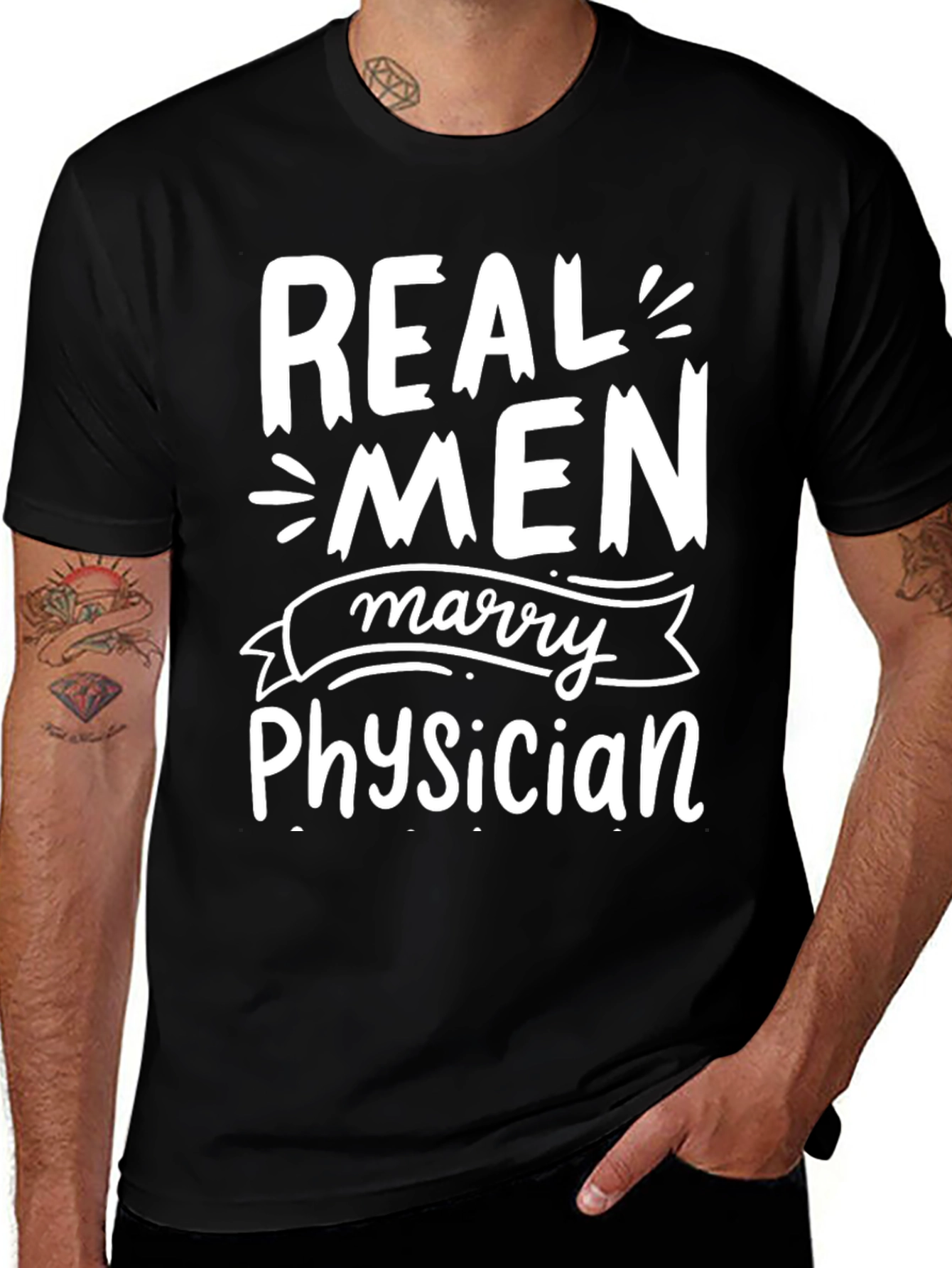 Variant 15 of Real Men Marry Physician T-Shirt