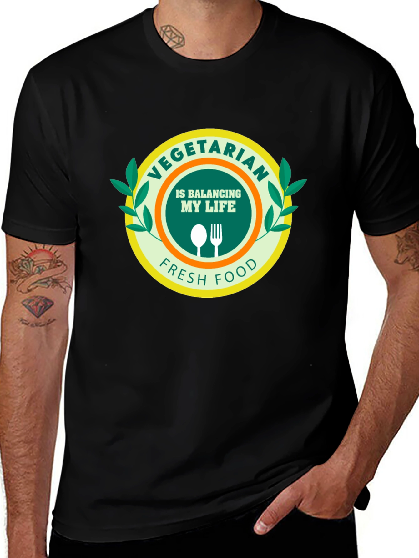 Variant 3 of Vegetarian Lifestyle T-Shirt - Fresh Food Design