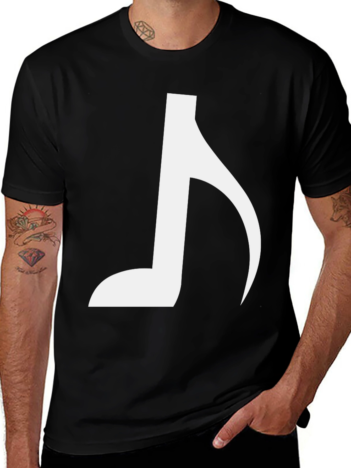 Variant 18 of Musical Note Graphic Tee - Black