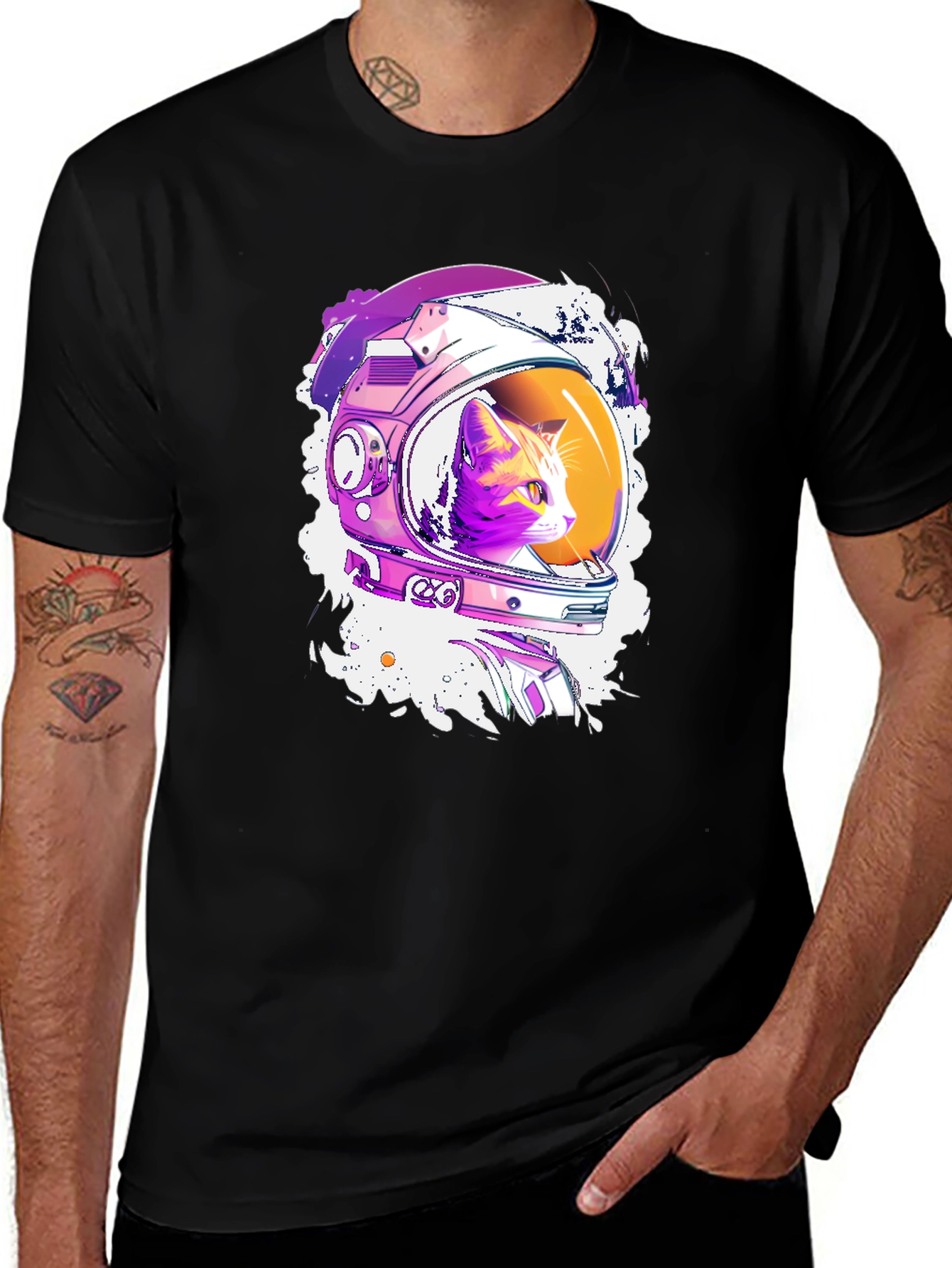 Variant 5 of Astronaut Cat Graphic T-Shirt