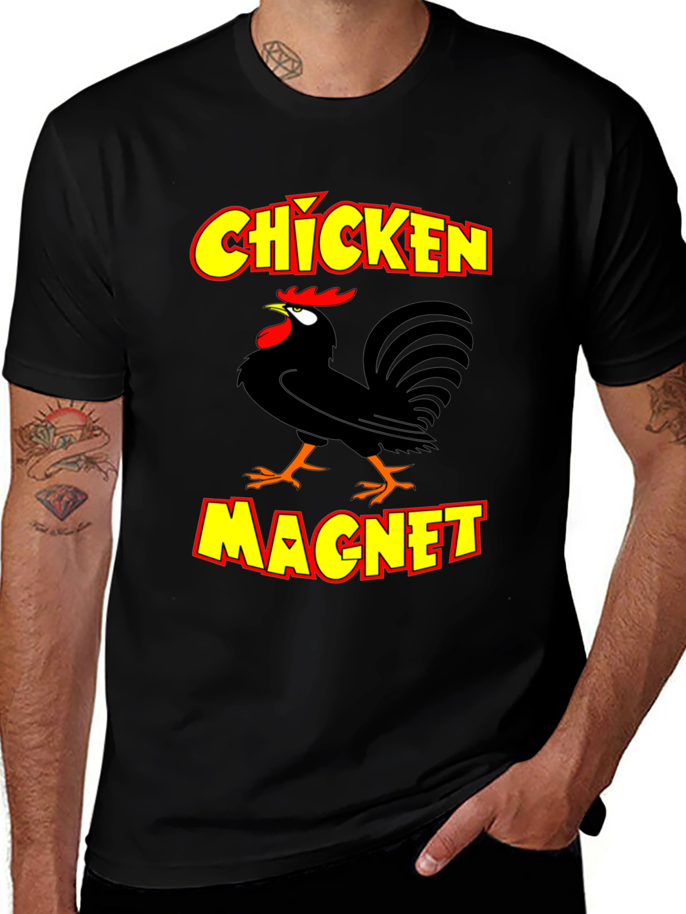 Variant 23 of Chicken Magnet Graphic Tee - Novelty Humor T-Shirt