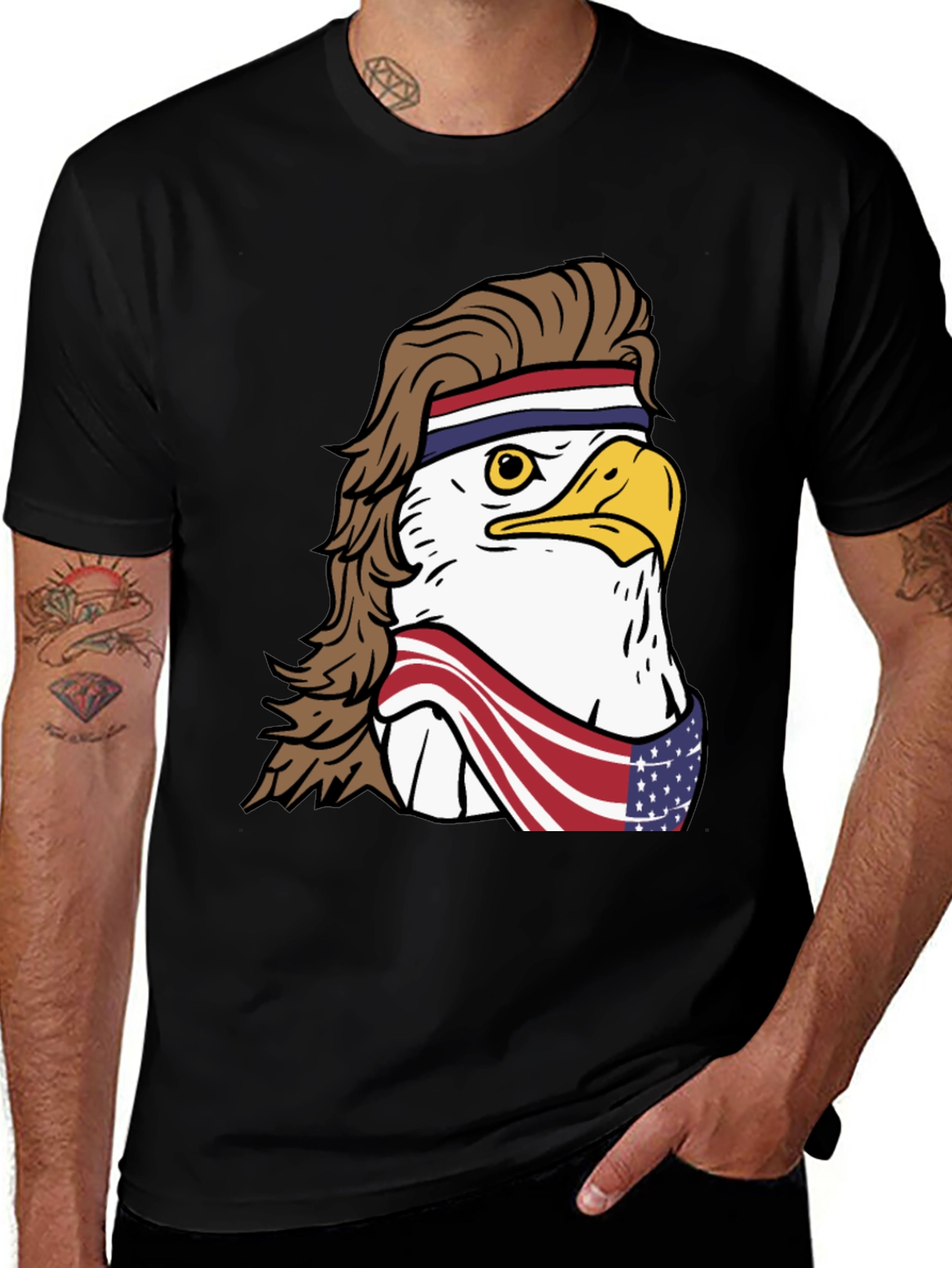 Variant 10 of Bald Eagle Mullet Graphic Tee - Patriotic USA T-Shirt