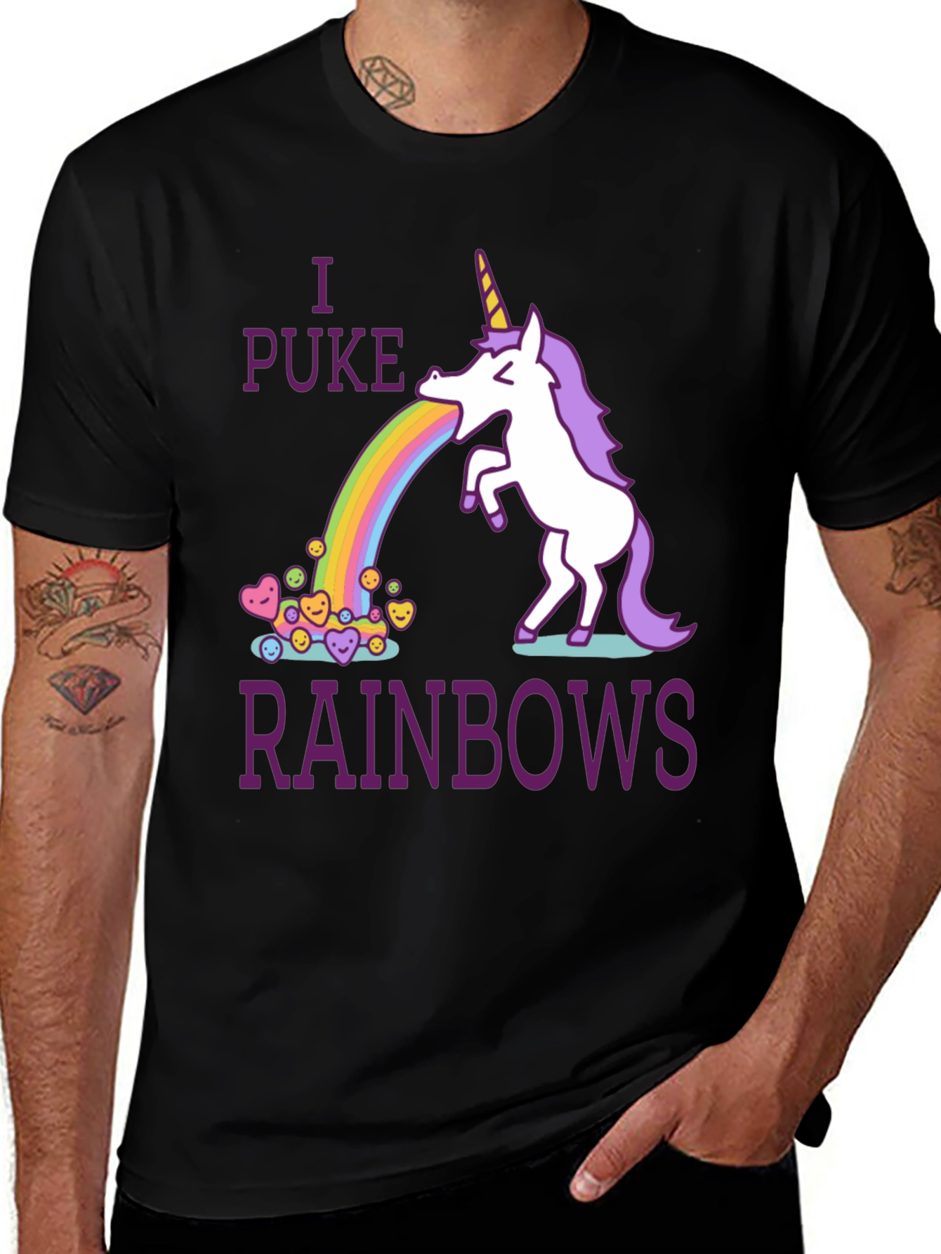 Variant 3 of I Puke Rainbows Graphic Tee - Unicorn Humor T-Shirt