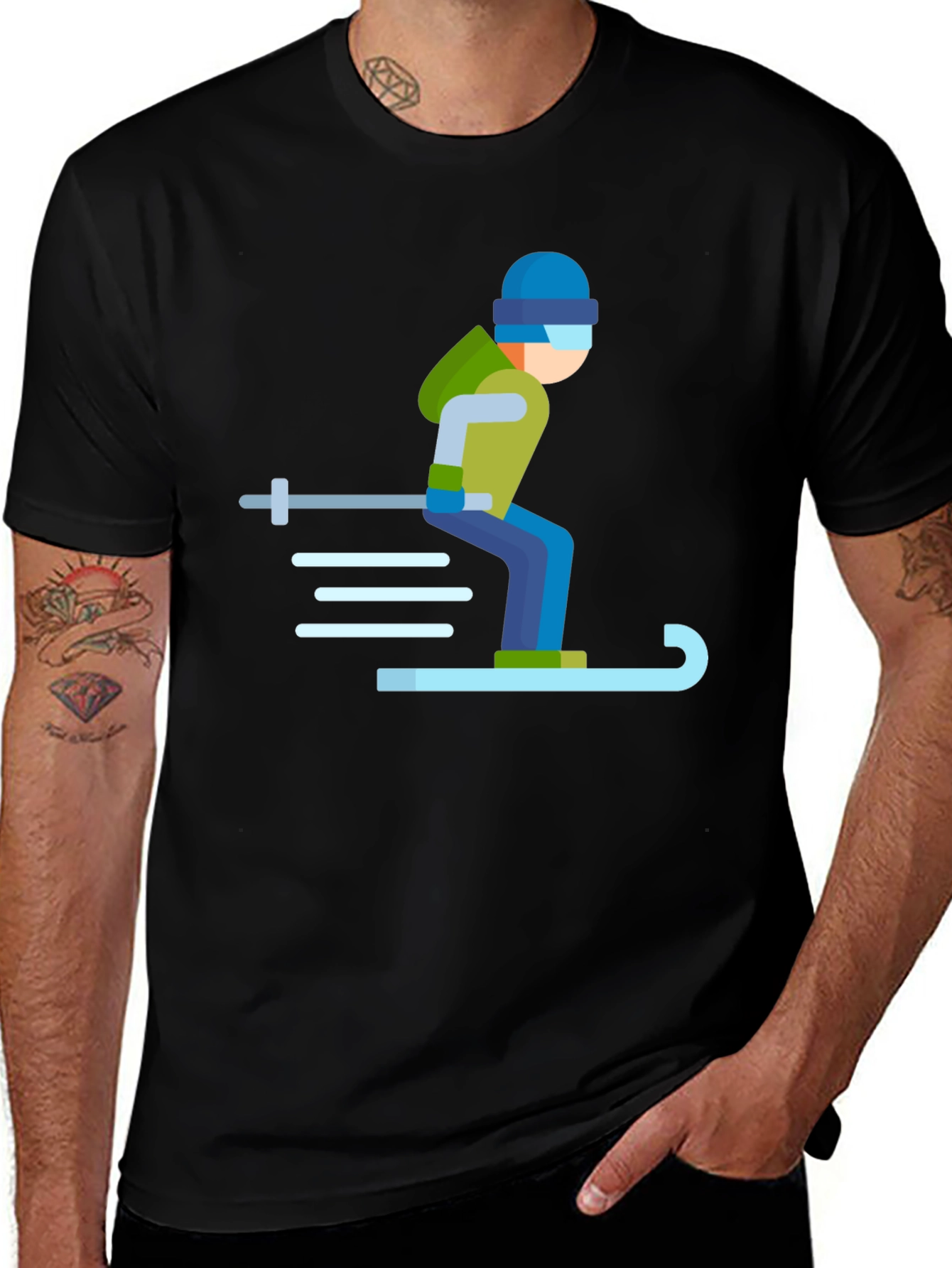 Cool Skier Graphic T-Shirt