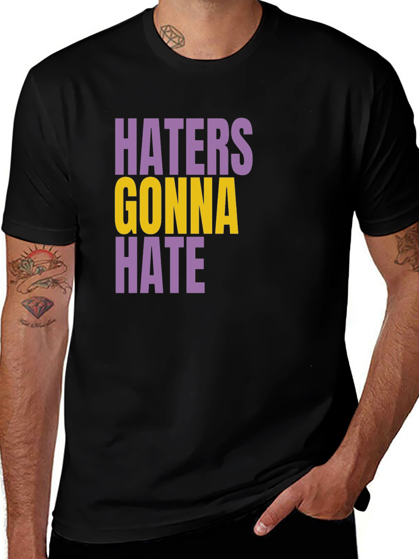 Variant 27 of Haters Gonna Hate Graphic Tee - Black