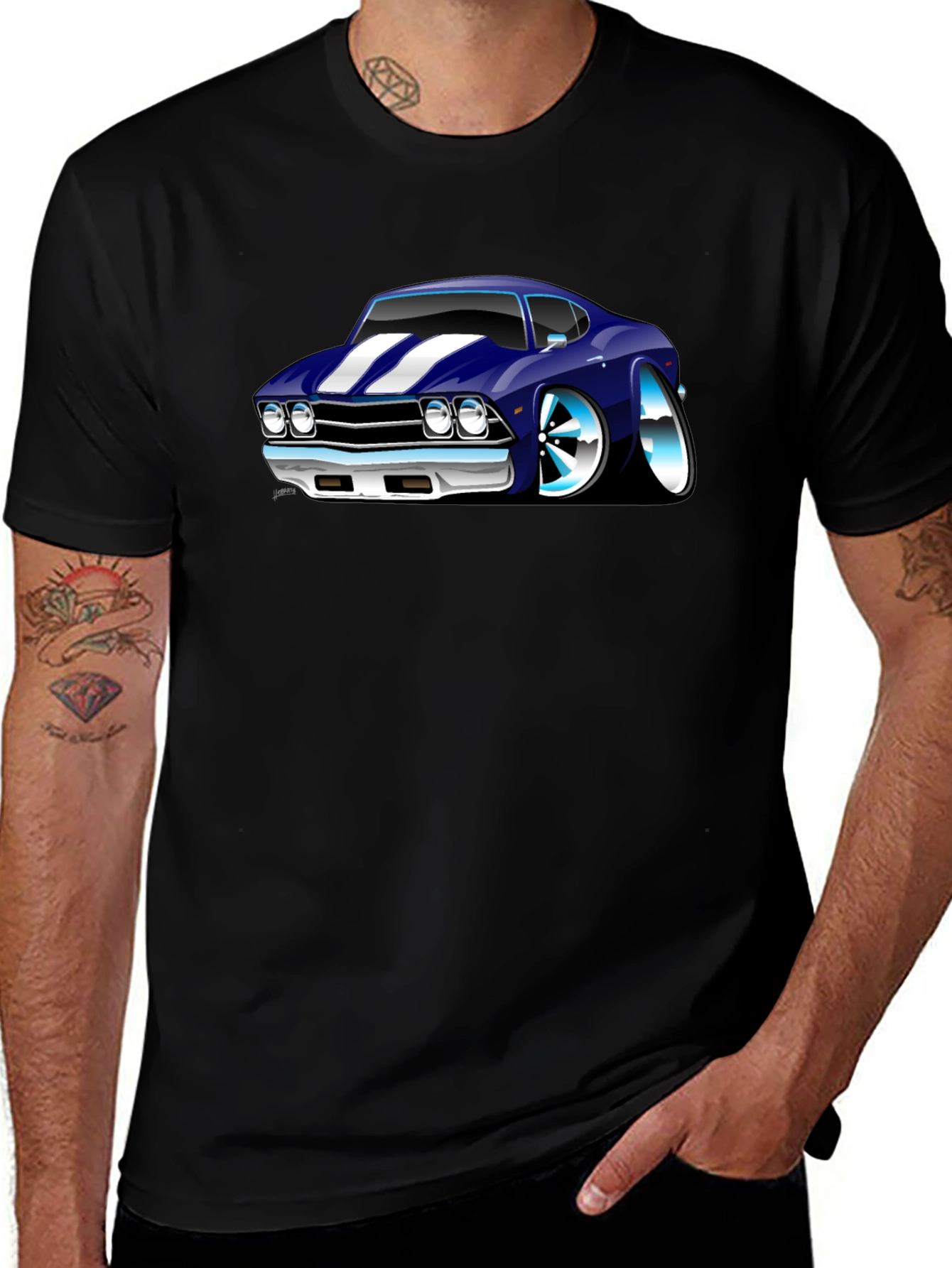 Variant 10 of Cartoon Car Graphic Tee - Cool Custom Design