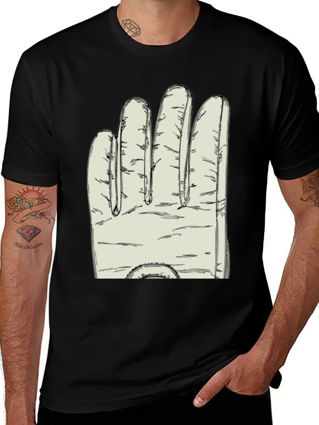 Variant 16 of Novelty Glove Graphic T-Shirt - Soft Cotton Blend