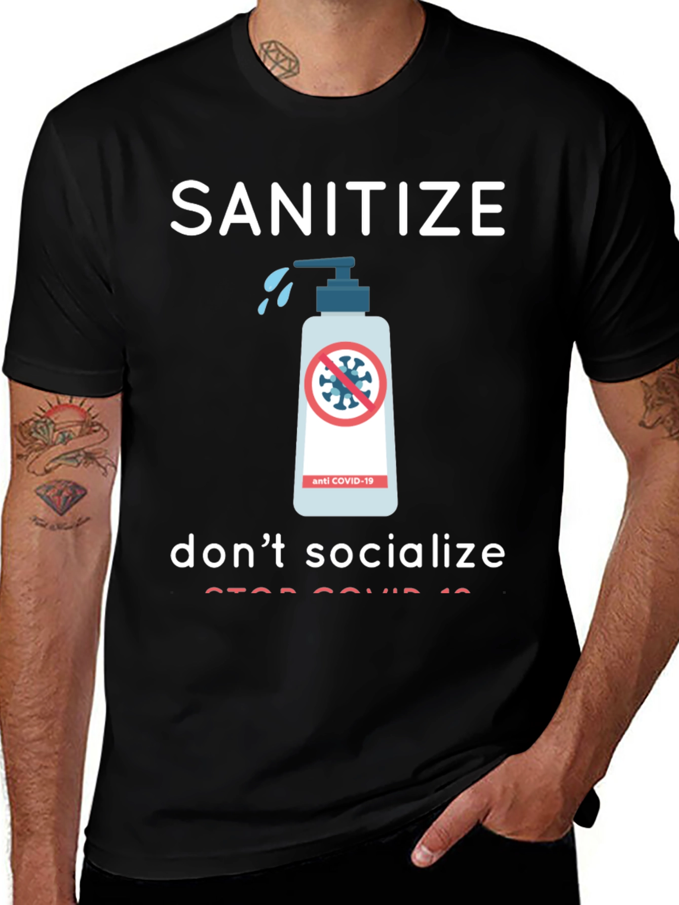 Variant 14 of Sanitize, Don't Socialize T-Shirt