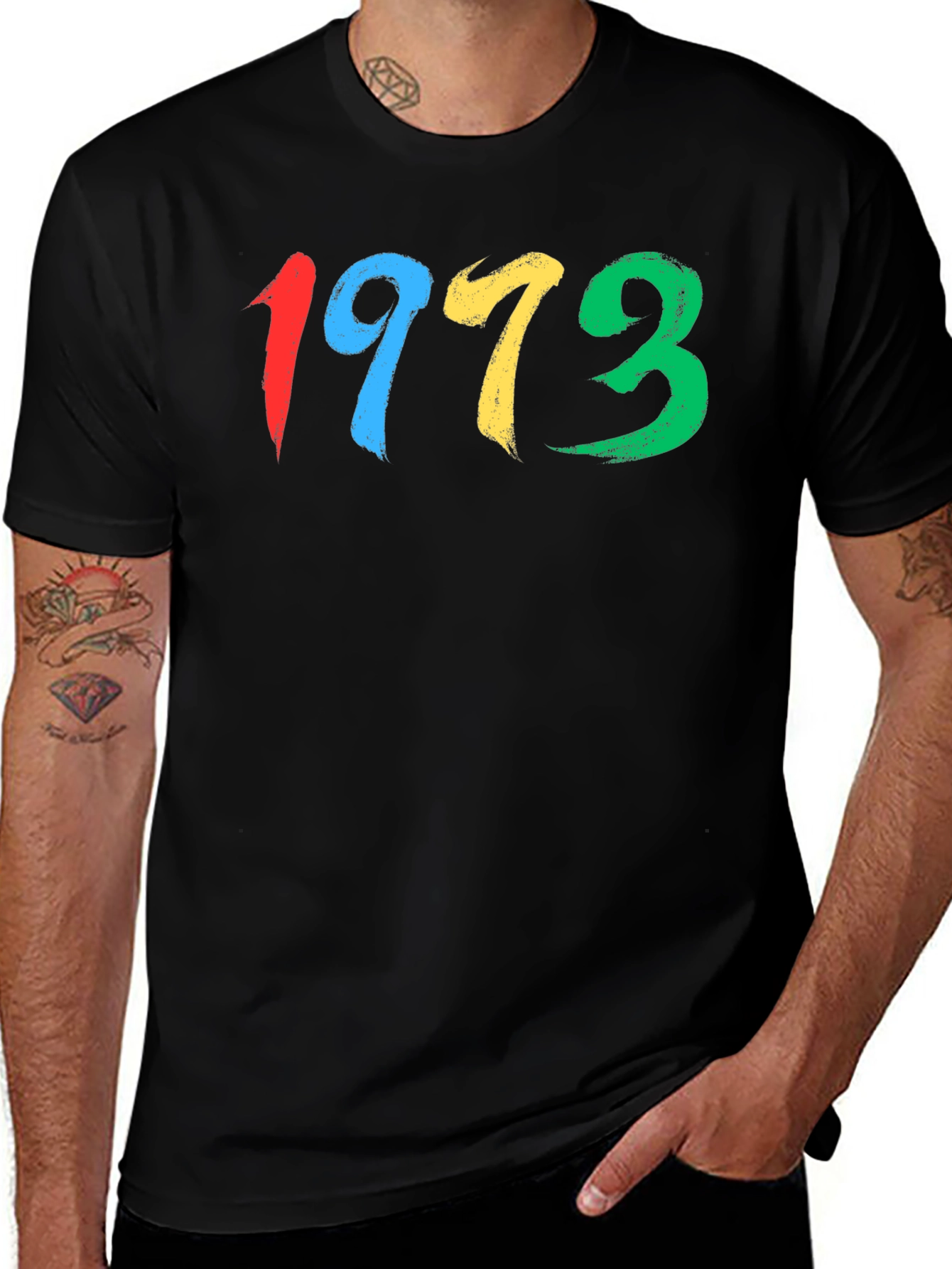 Variant 5 of 1973 Brush Stroke Graphic Tee - Retro Cool