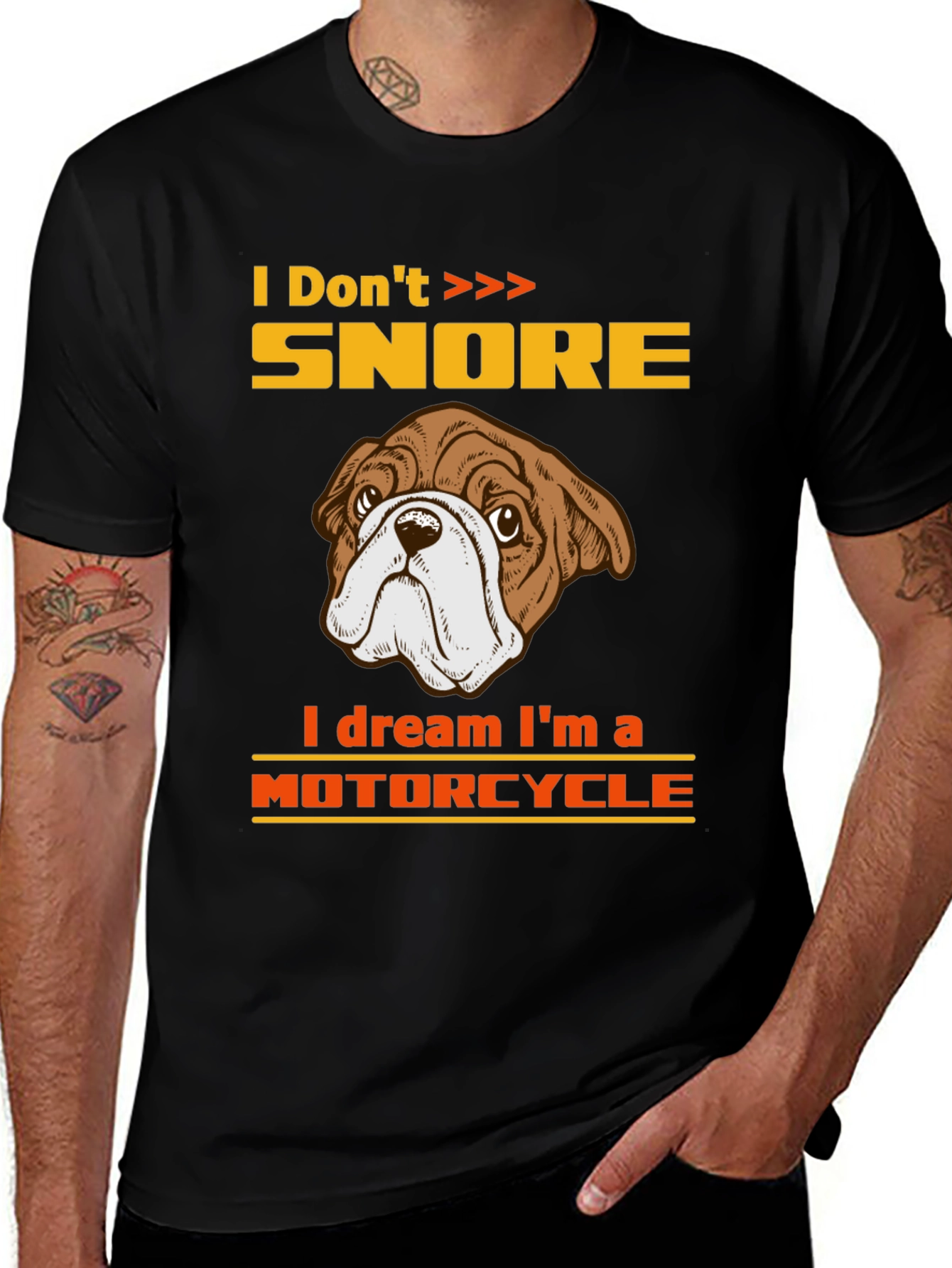 Variant 6 of Funny Bulldog Motorcycle Dream T-Shirt