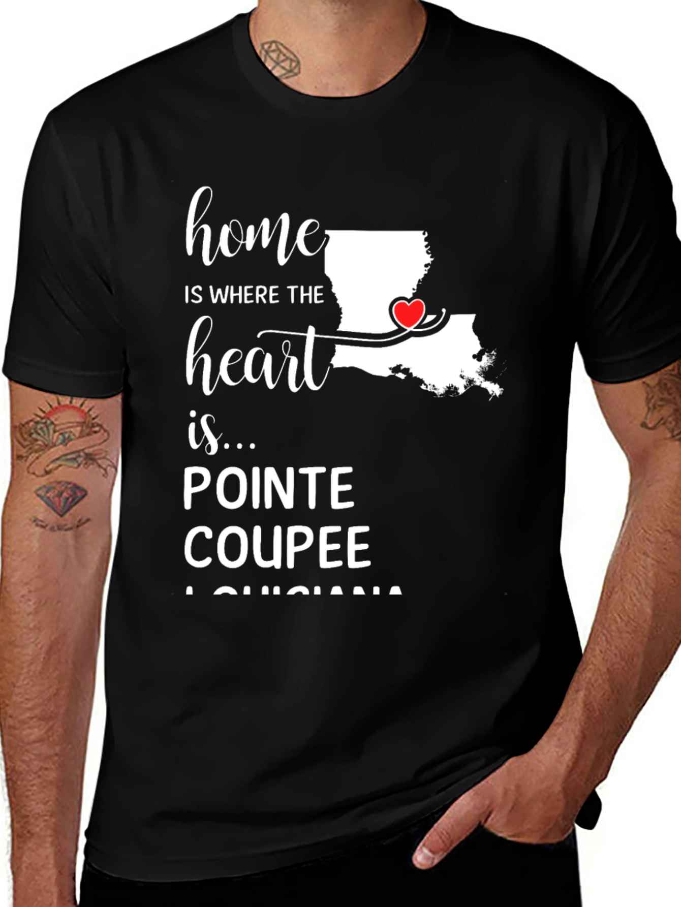 Pointe Coupee Louisiana Heart T-Shirt