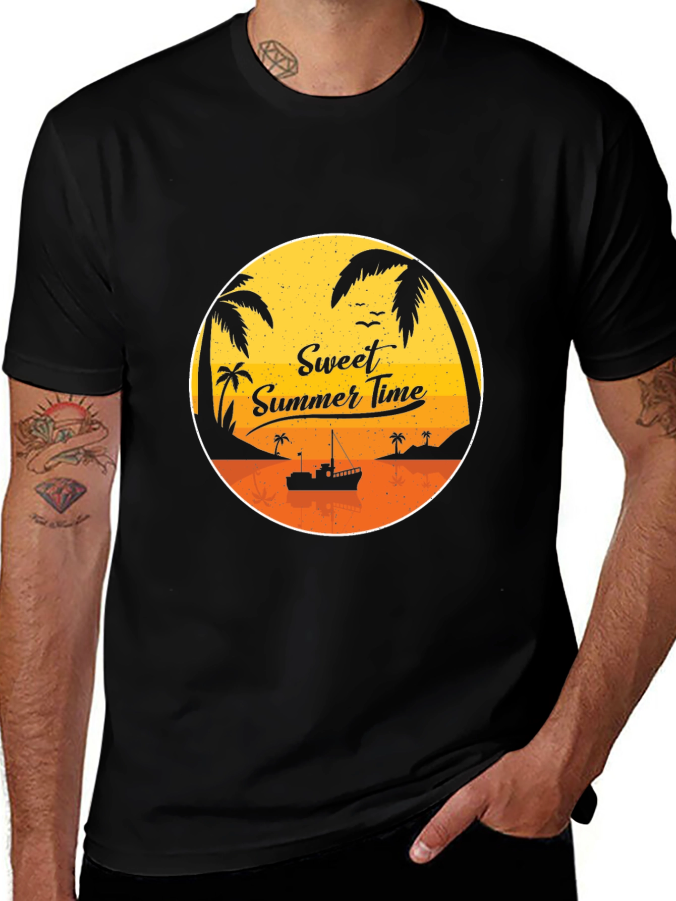 Variant 14 of Sweet Summer Time Black Graphic Tee