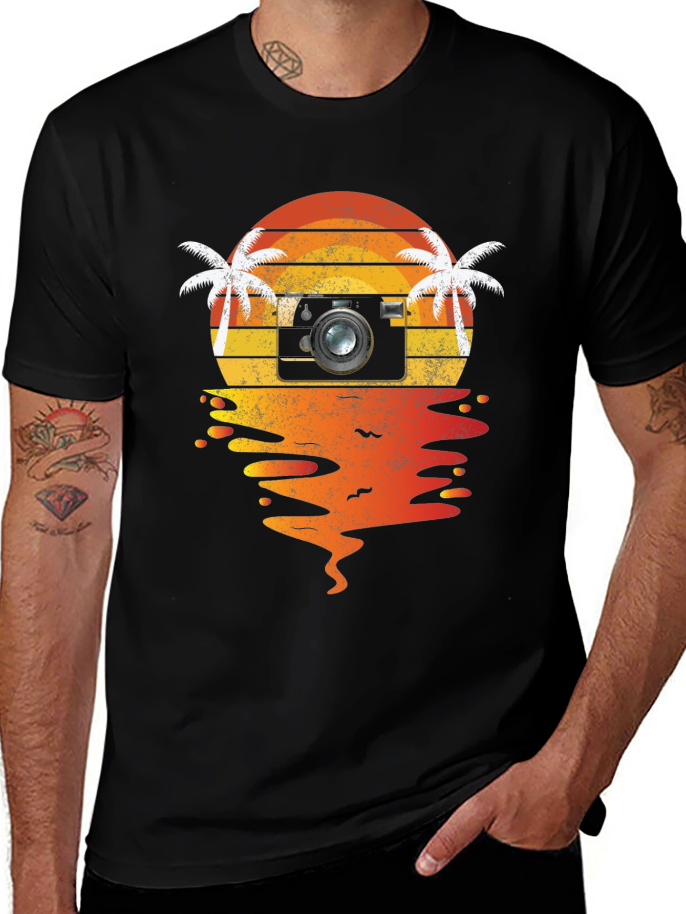 Variant 20 of Retro Camera & Sunset Graphic T-Shirt