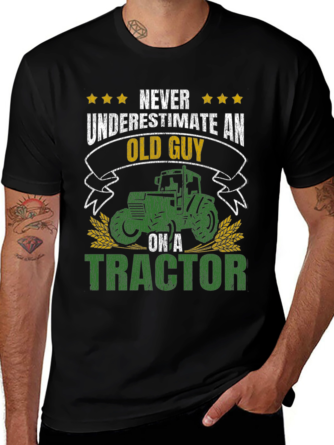 Variant 11 of Old Guy on a Tractor Graphic Tee