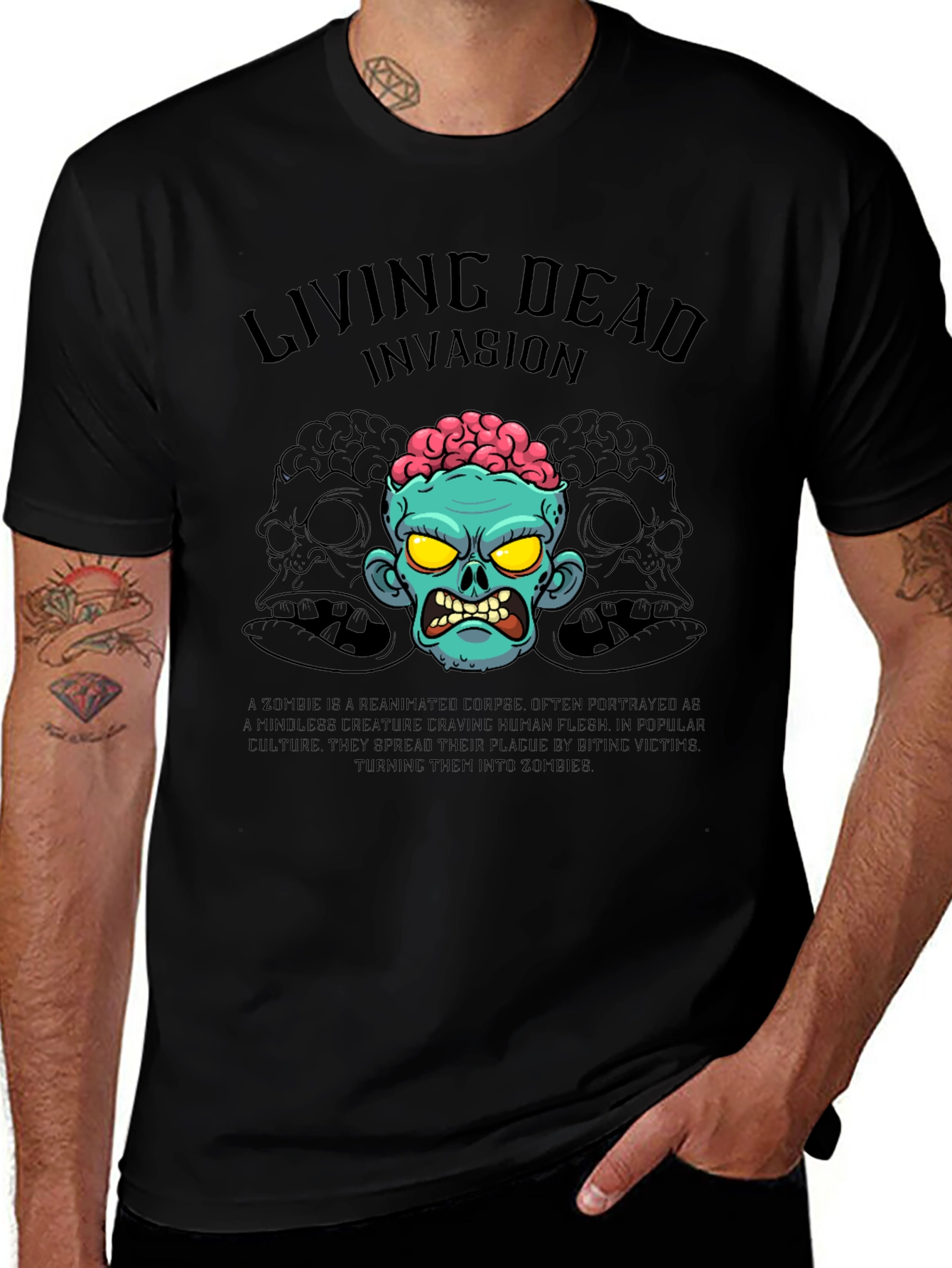 Living Dead Invasion T-Shirt - Zombie Graphic Tee