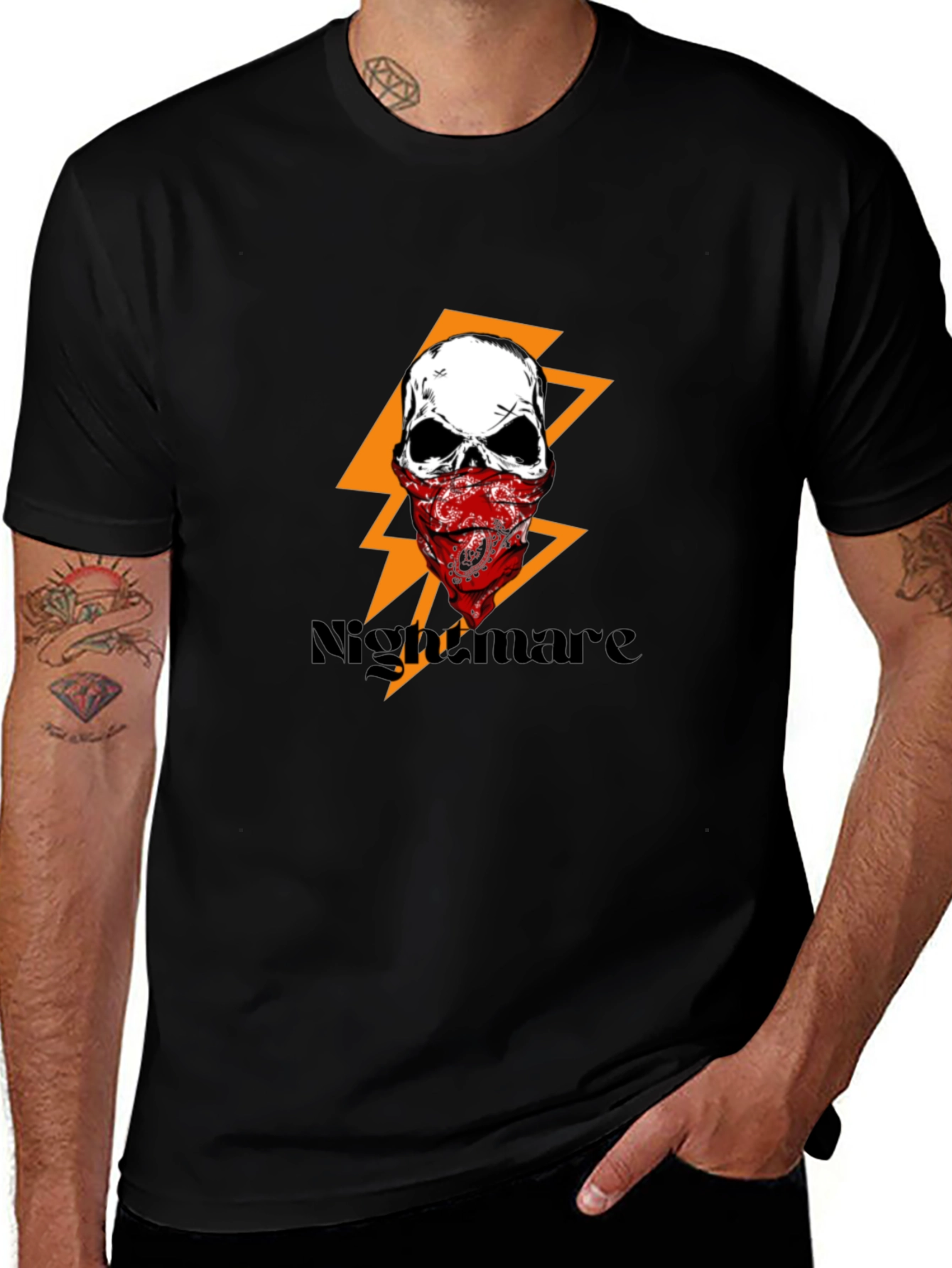 Variant 26 of Nightmare Skull Graphic Tee - Stylish Black T-Shirt