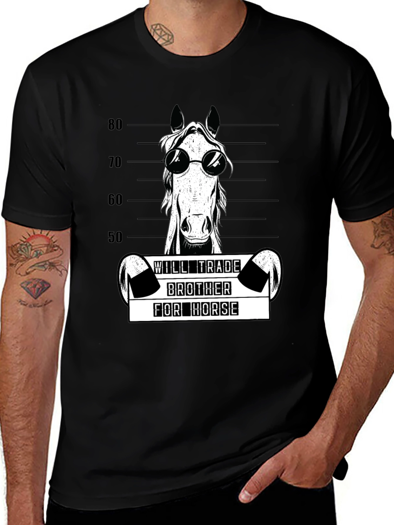 Variant 22 of Funny Horse Mugshot T-Shirt