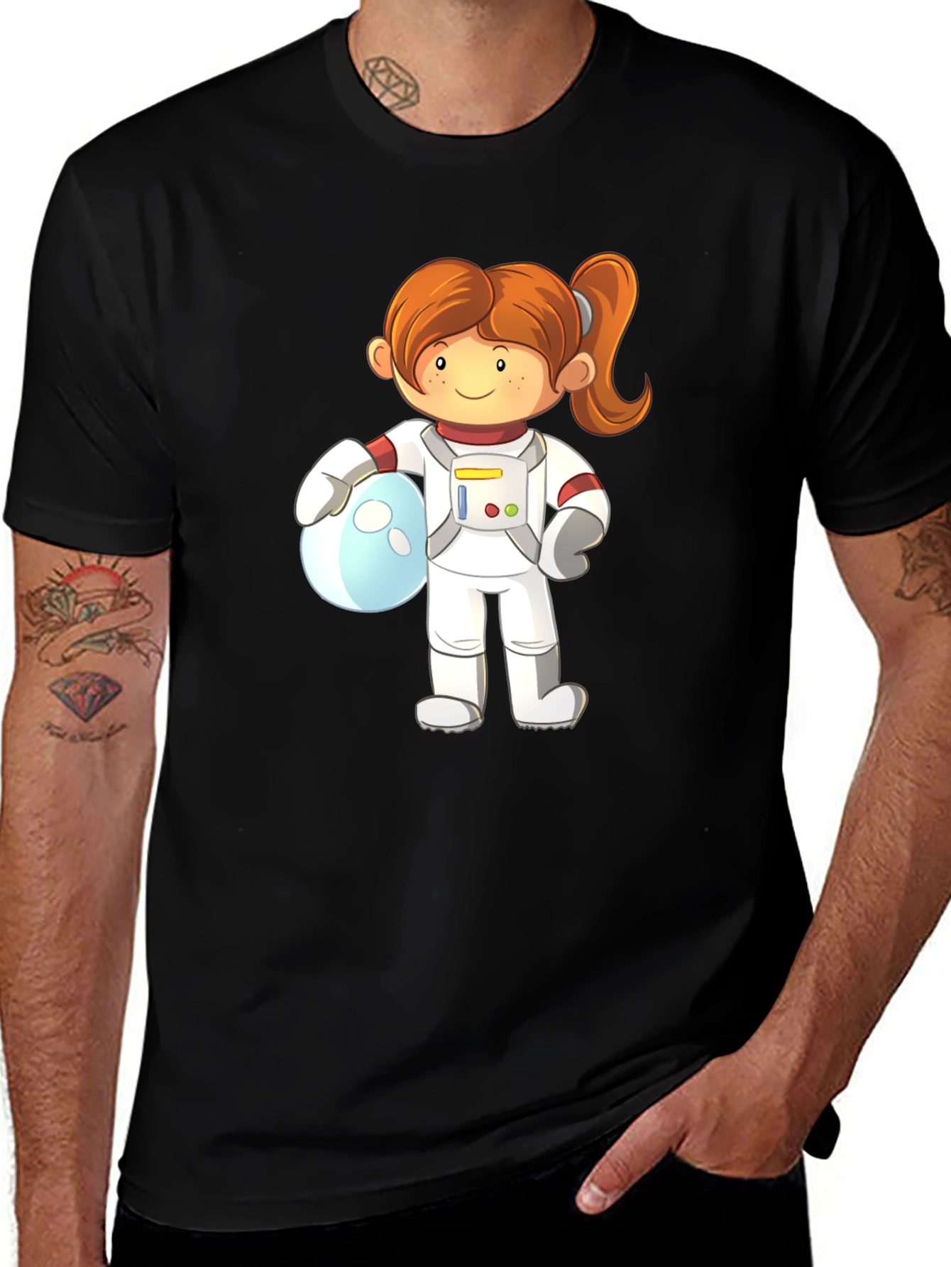 Variant 25 of Cartoon Astronaut Girl's T-Shirt