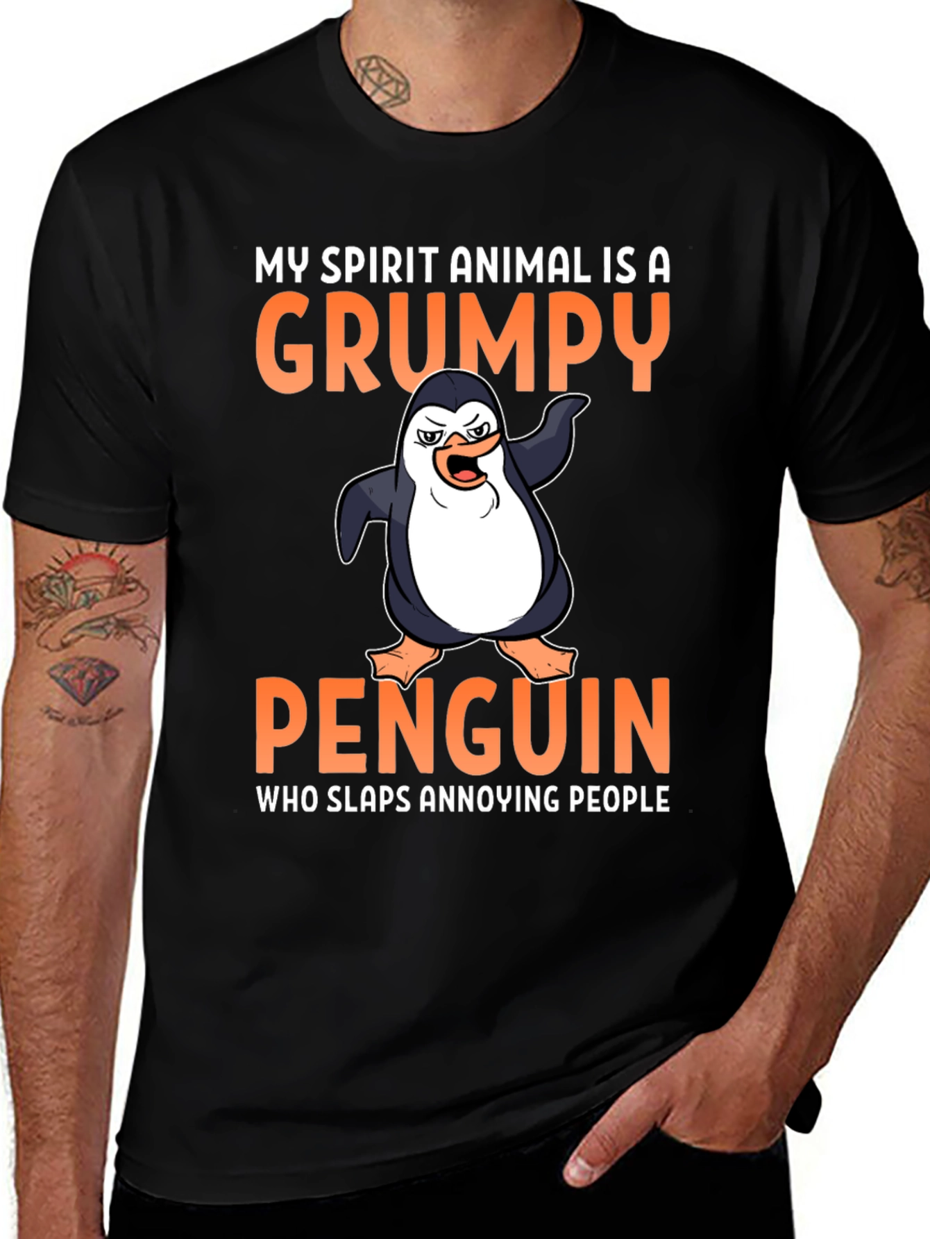 Variant 15 of Grumpy Penguin T-Shirt - Spirit Animal Tee