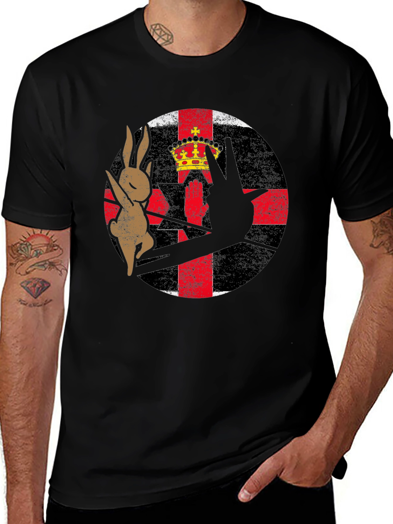 Variant 13 of Novelty Northern Ireland Flag Rabbit T-Shirt