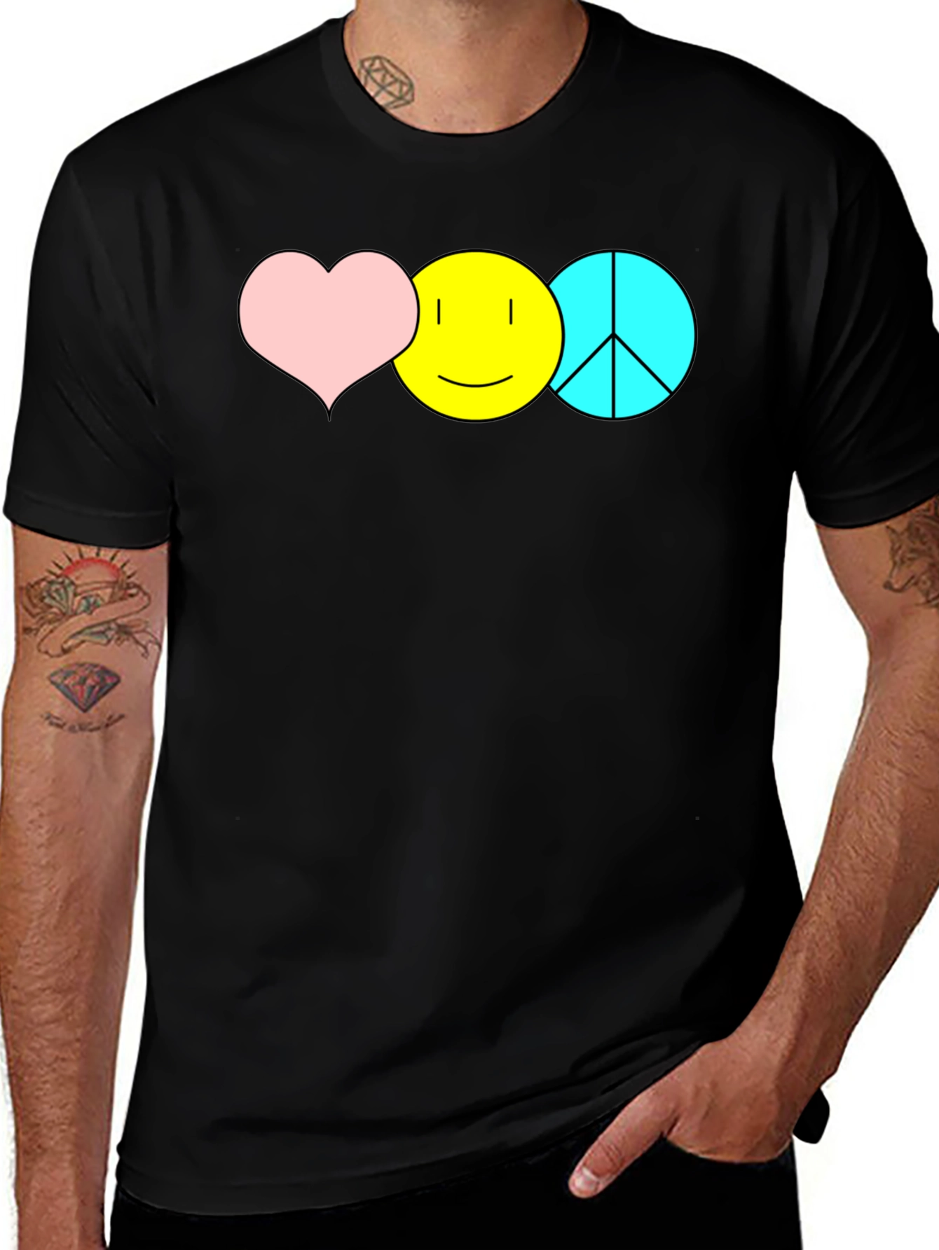 Variant 18 of Heart, Smiley, Peace Sign Graphic T-Shirt