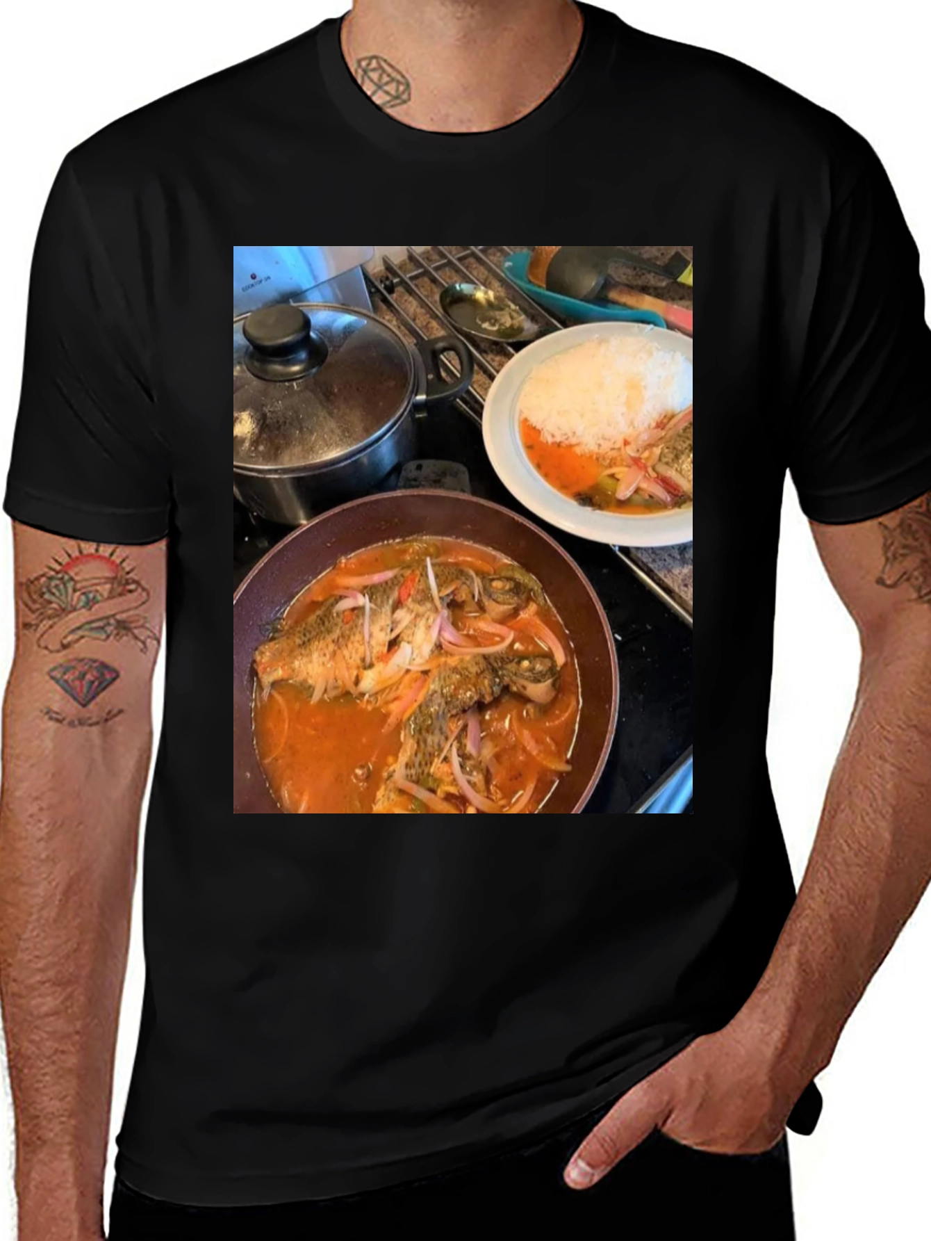 Variant 26 of Foodie T-Shirt - Tilapia Stew Design