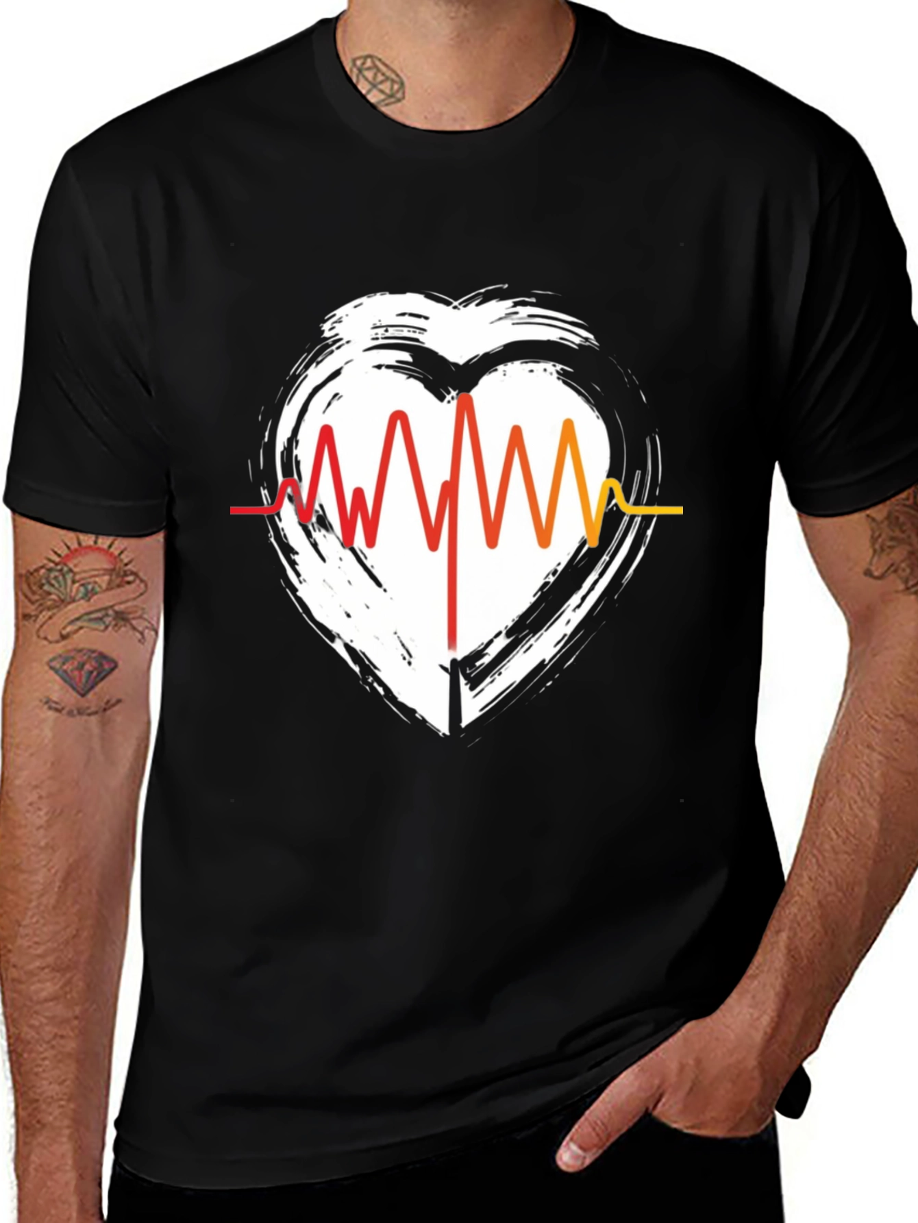 Variant 18 of Heartbeat Graphic Tee - Stylish Casual Comfort