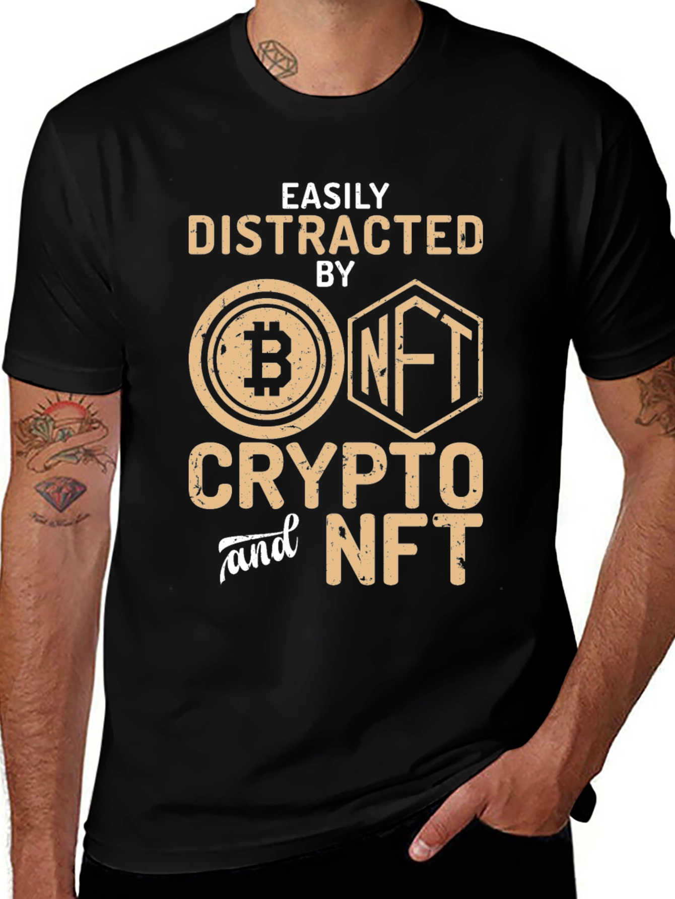 Crypto & NFT Distraction T-Shirt - Black
