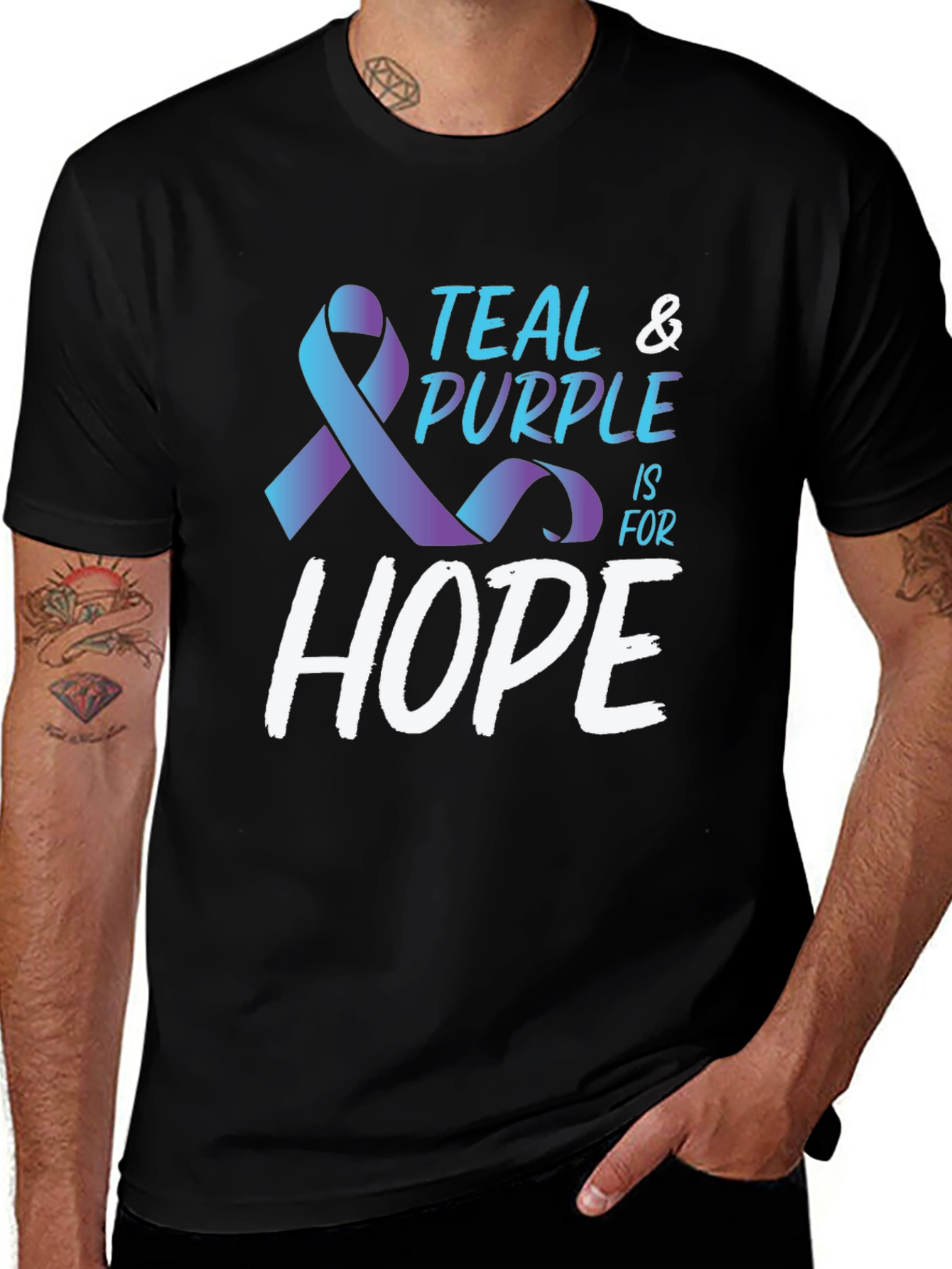 Variant 29 of Teal & Purple Hope Awareness T-Shirt