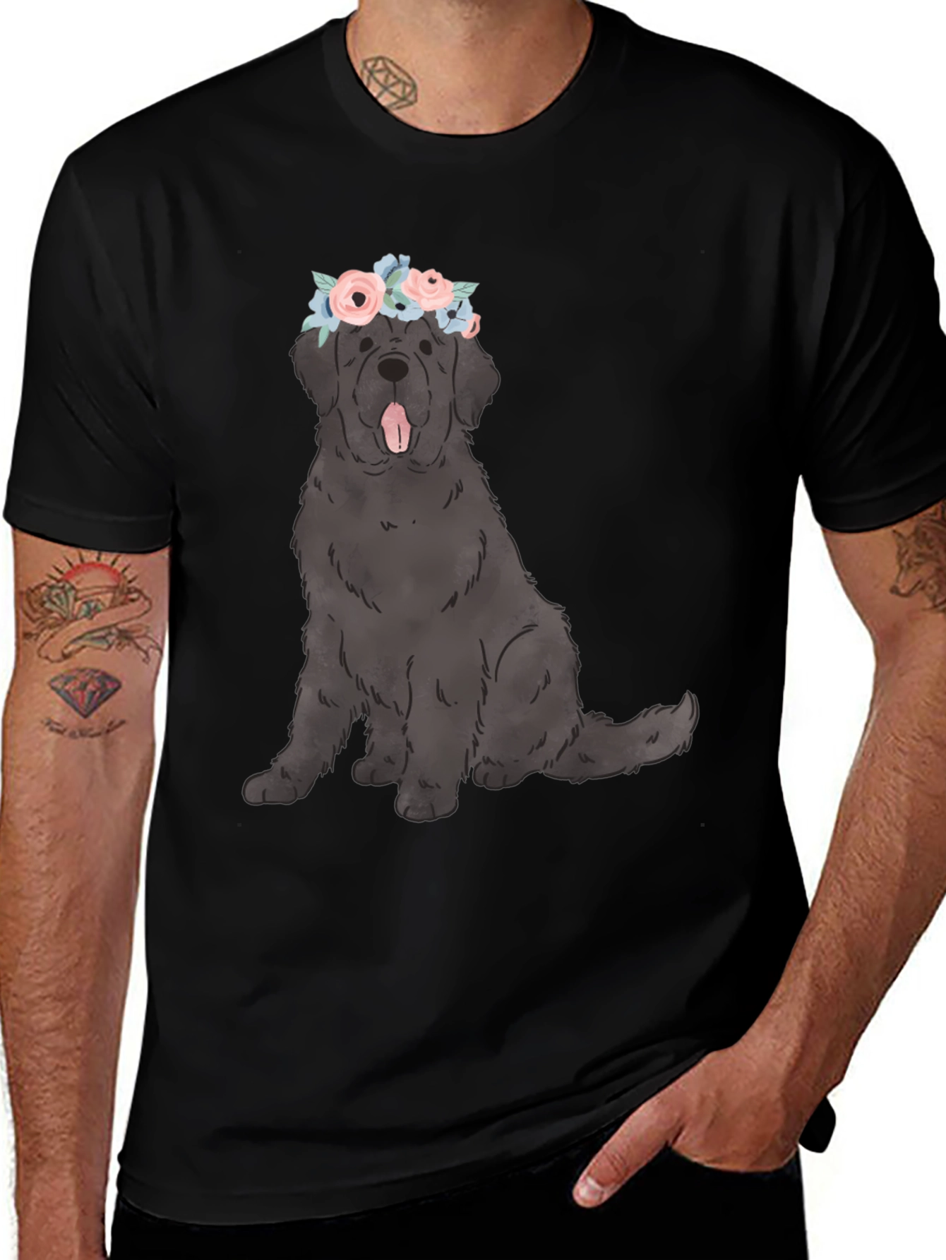 Variant 4 of Dog with Flower Crown Graphic T-Shirt