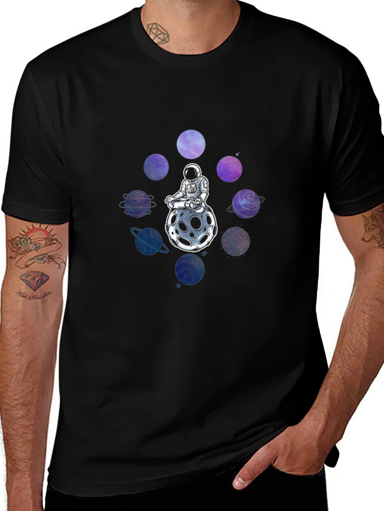 Variant 4 of Astronaut Planets Graphic T-Shirt